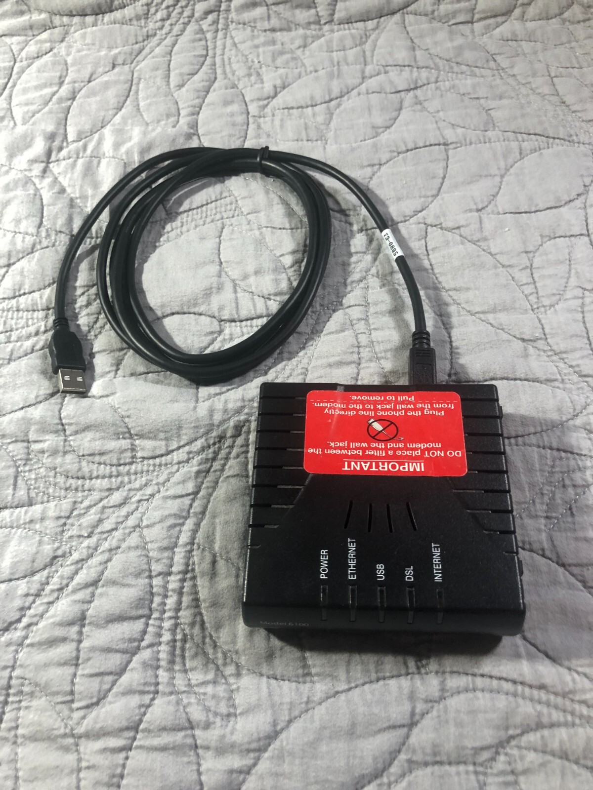 Westell E90-610015-06 Verizon DSL2 Modem+Router w/ USB Cable NO POWER CABLE
