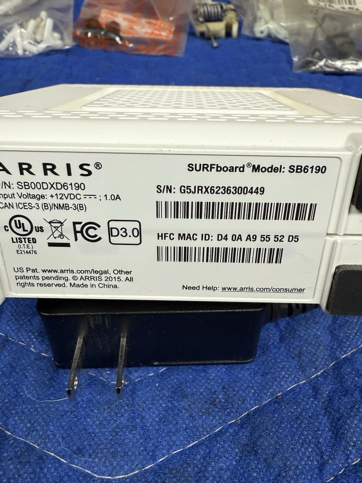 ARRIS SB6190 1Gbps SURFboard DOCSIS 3.0 Cable Modem
