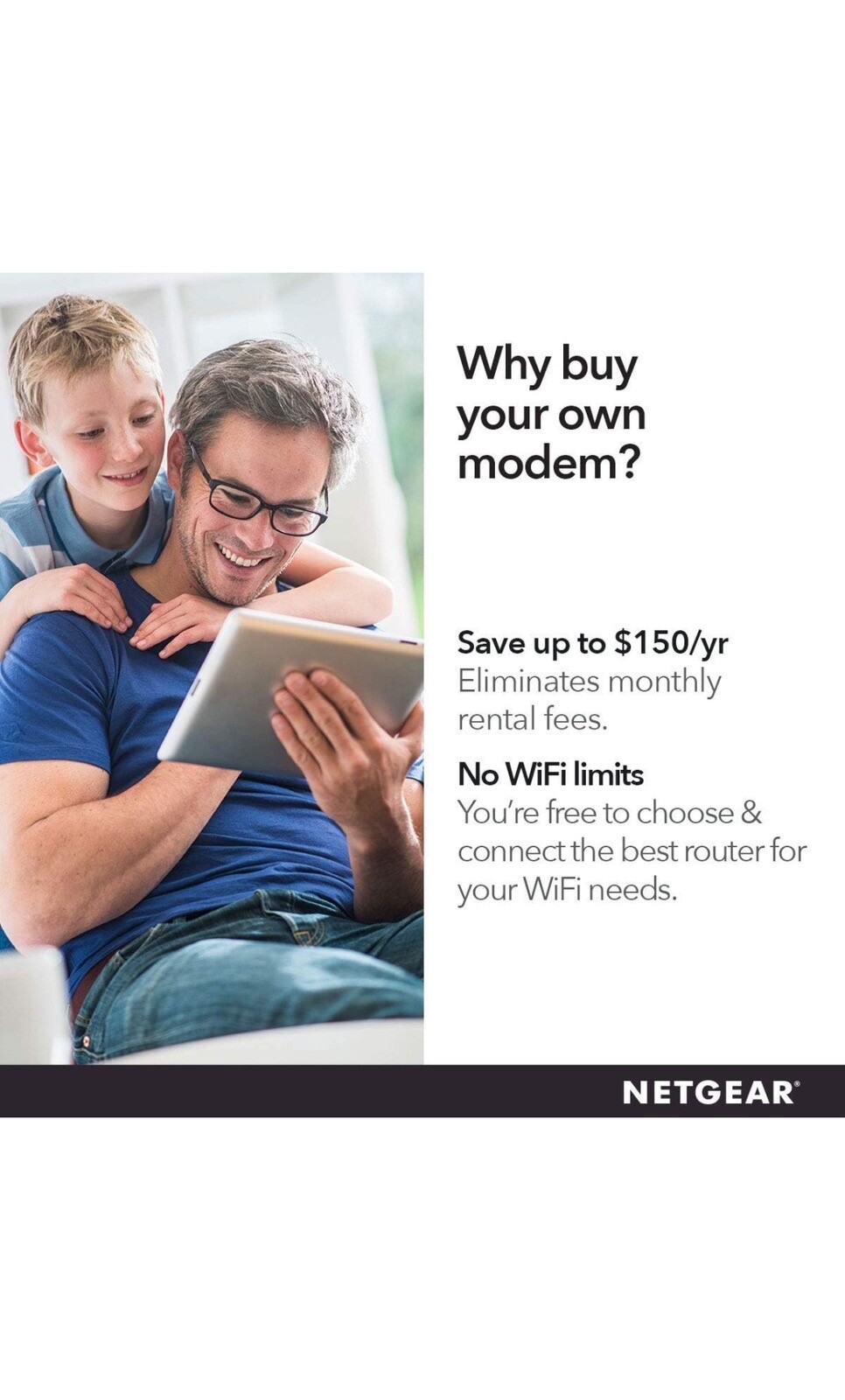 NETGEAR CM700-100NAS High Speed Cable Modem 1.4Gbps DOCSIS 3.0