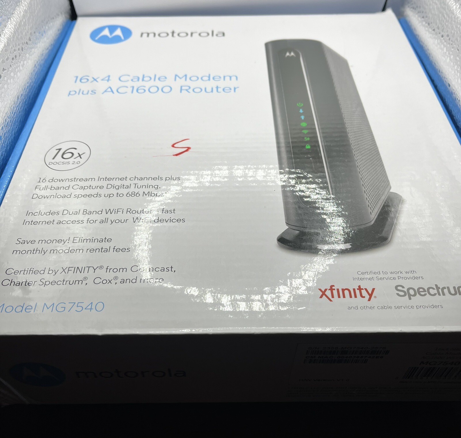 Motorola MG7540 DOCSIS 3.0 16×4 Dual Wifi Cable Modem Gateway🔥🔥
