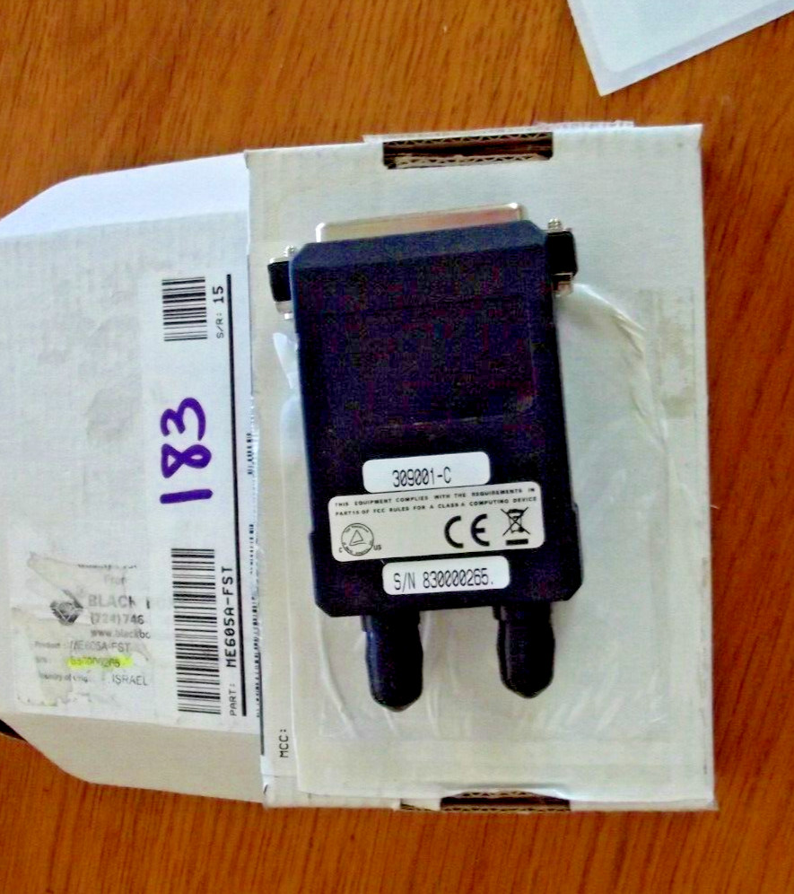 Black Box ME605A-FST Async Fiber Optic Modem, nsn 6030-01-484-0476