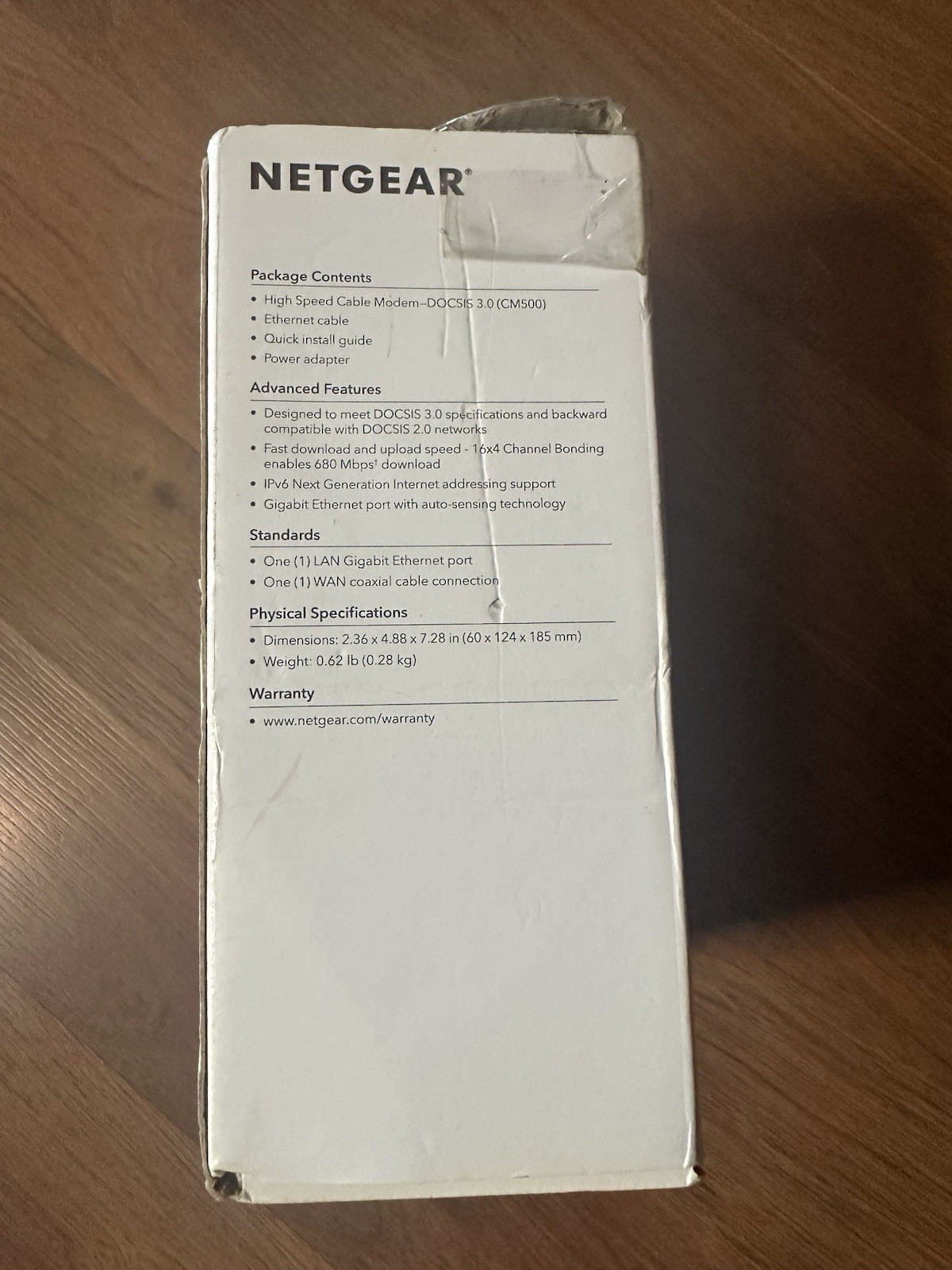 NETGEAR Cm500-1aznas 16×4 DOCSIS 3.0 Cable Modem Max Download Speeds of 680mbps