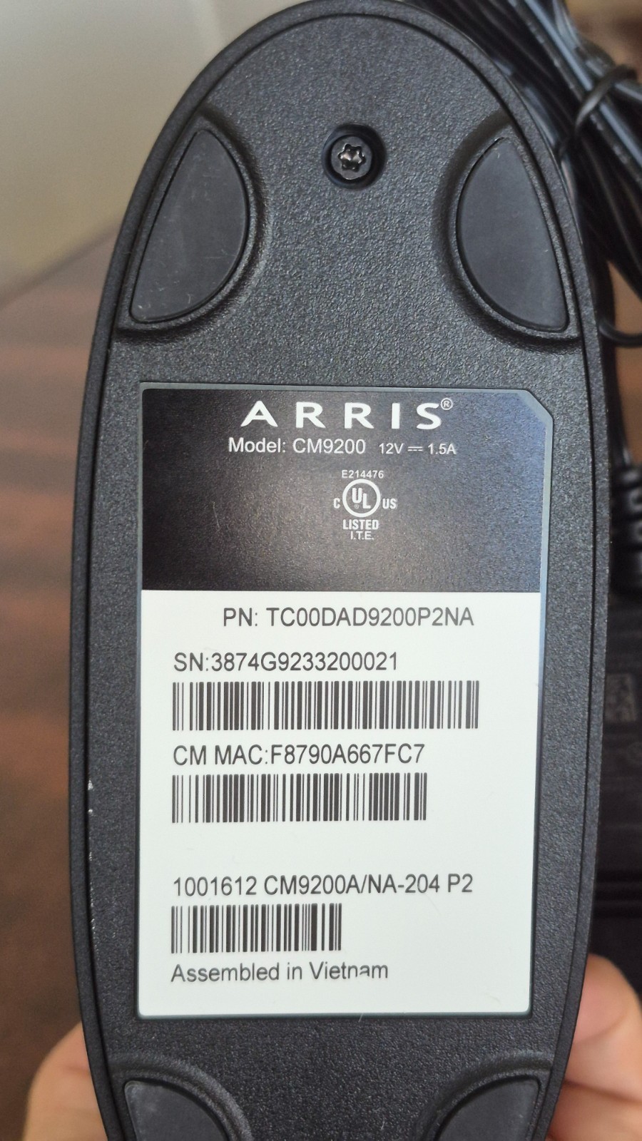 Arris Touchstone CM9200 DOCSIS 3.1 Cable Internet Modem High Speed