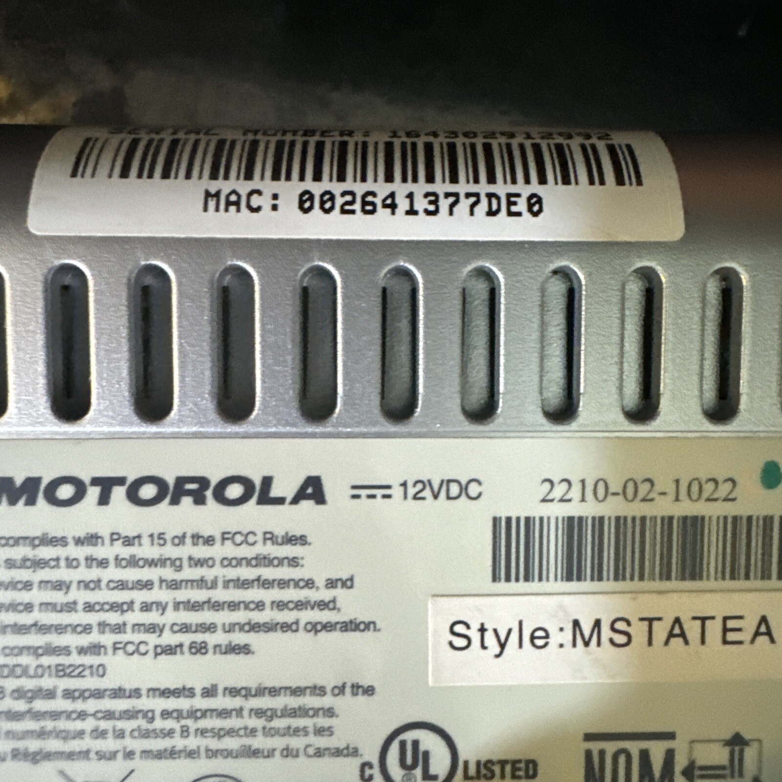 Motorola Genuine W2210-02-1022 High Speed Internet Modem w/DSL Filter