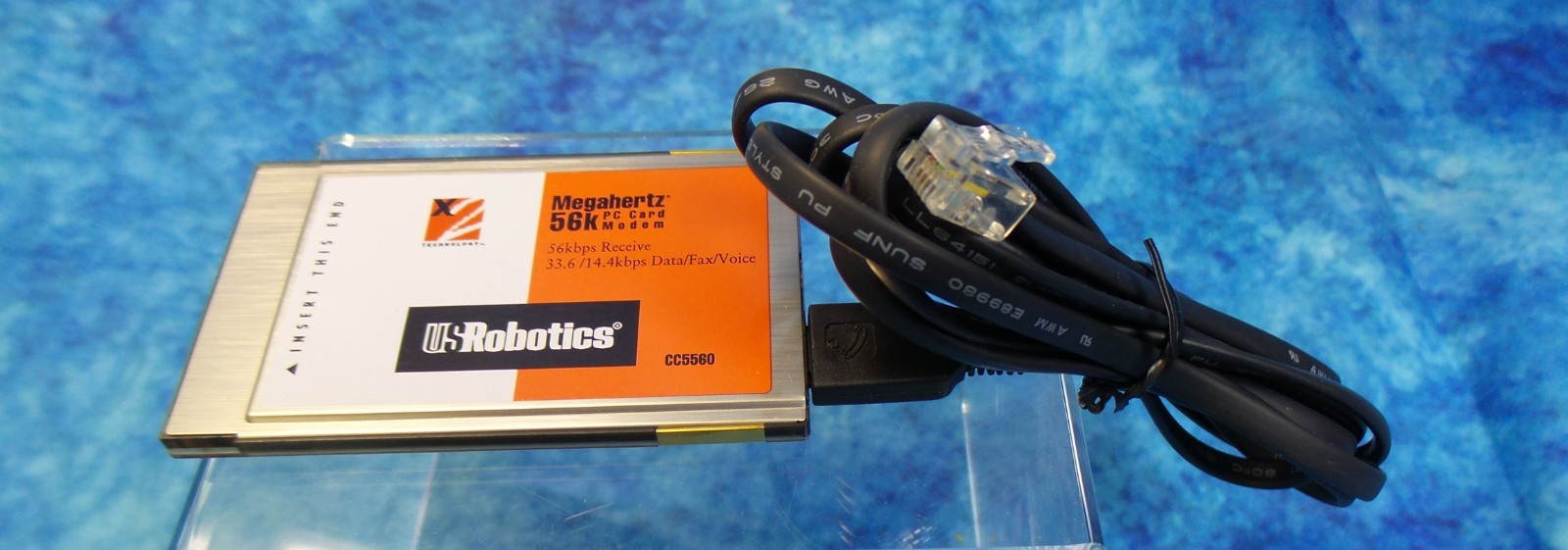USRobotics 56k Megahertz PC Card Modem CC5560 Data/FAX/Voice w/modem cord