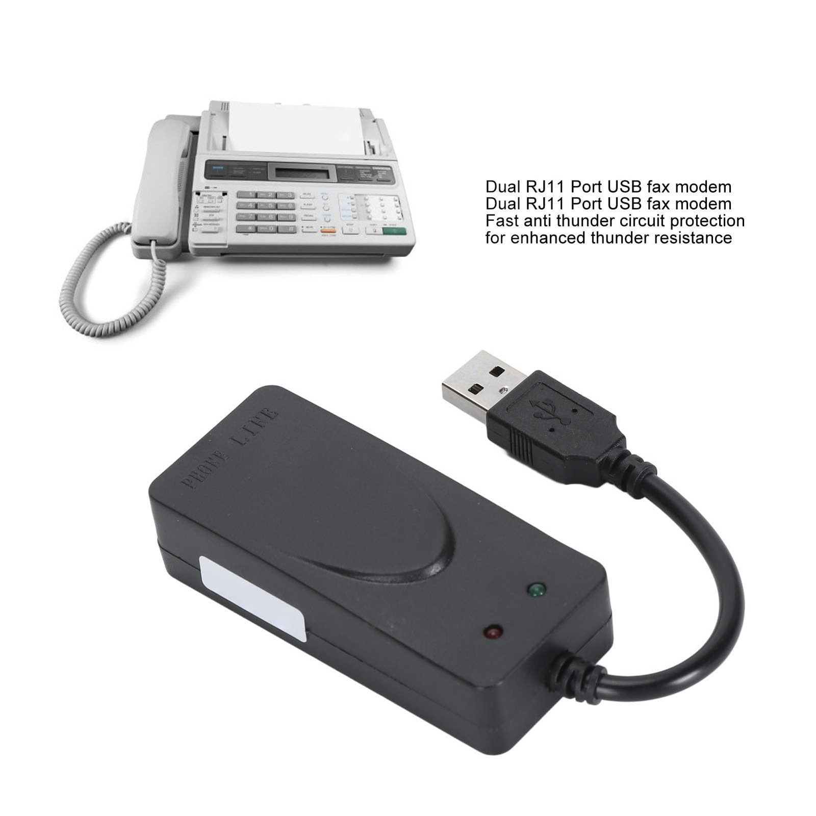 RJ11 Port USB 56K External Data Modem Caller ID Anti Thunder Computer Laptop