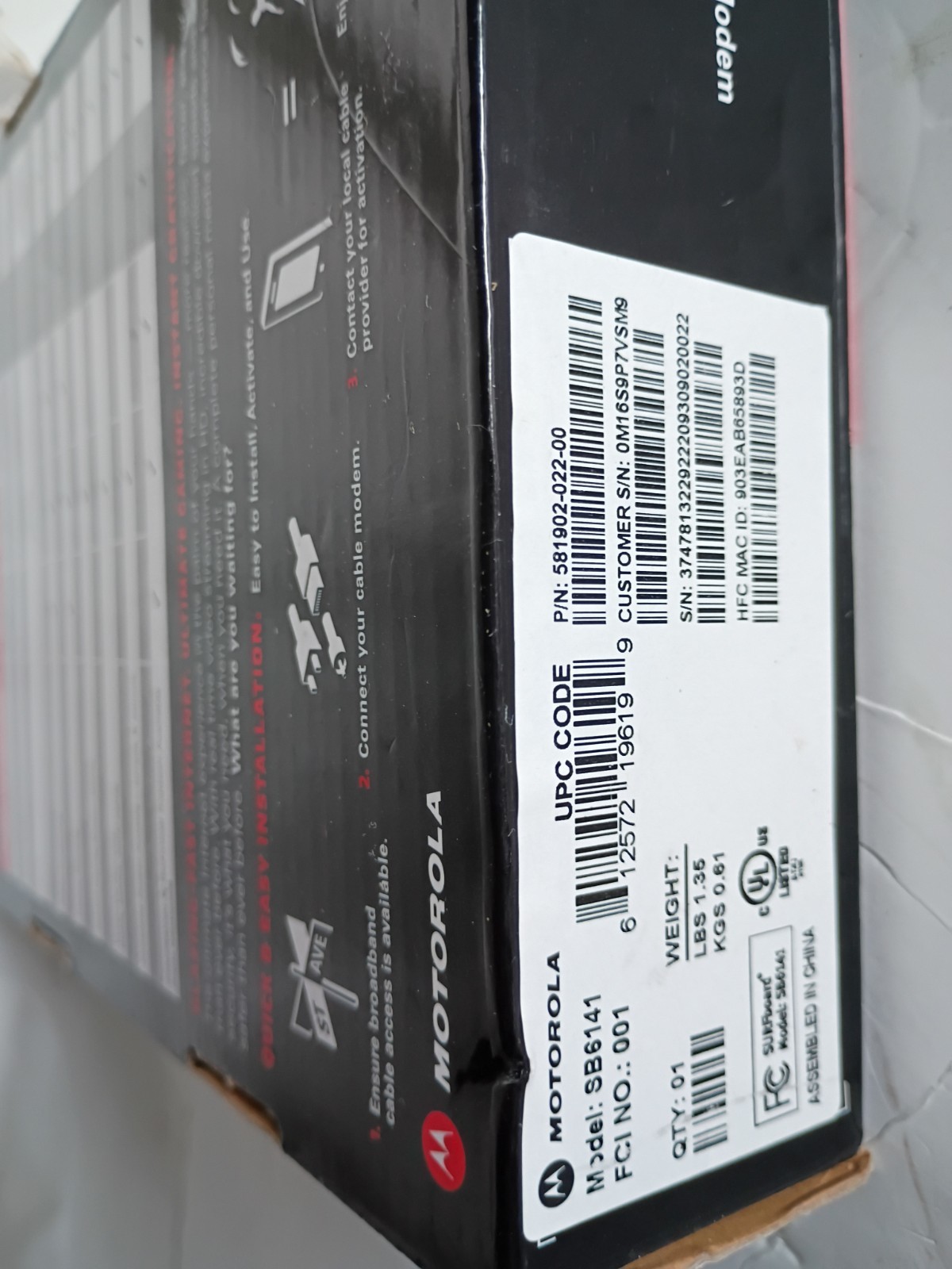 Open Box Motorola ARRIS SURFboard SB6141 DOCSIS 3.0 Cable Modem