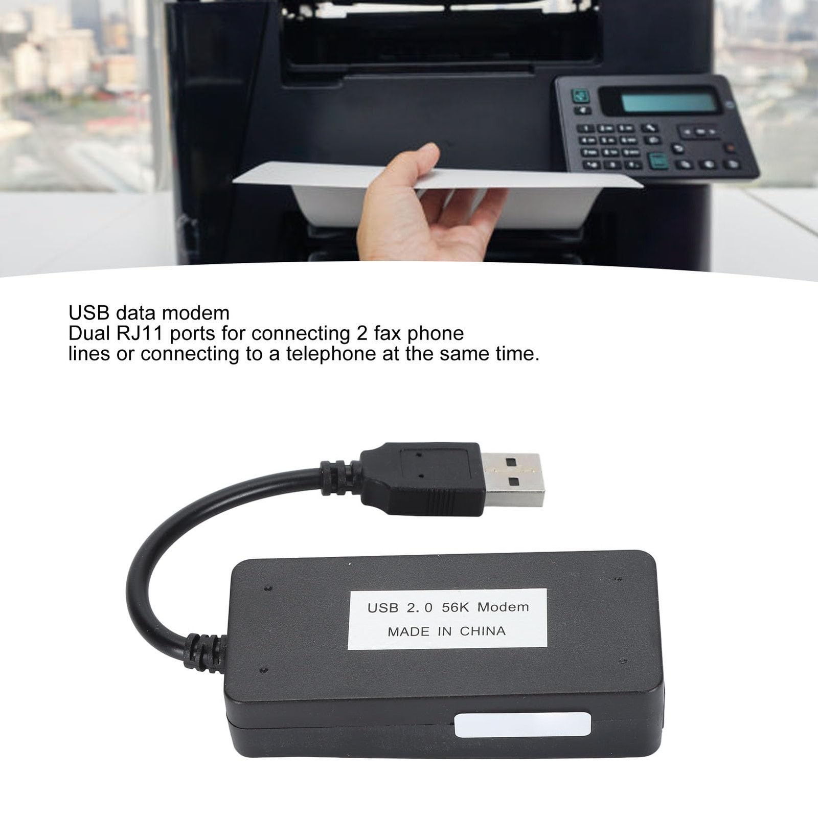 RJ11 Port USB 56K External Data Modem Caller ID Anti Thunder Computer Laptop