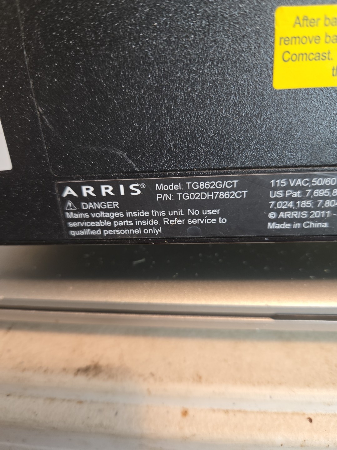 Arris Xfinity Modem Router Arris TG862G/CT & Power Cord, No Box,