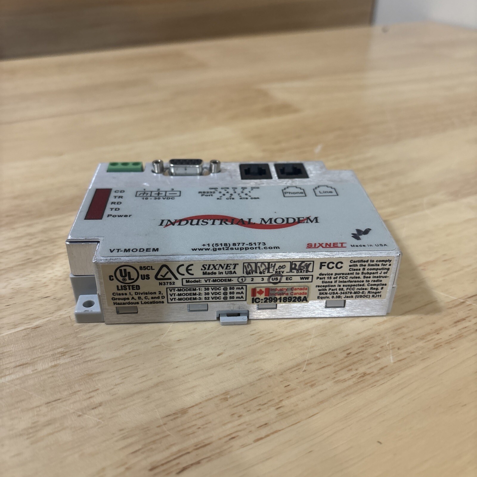 VT-MODEM-1US VTMODEM1US SIXNET INDUSTRIAL