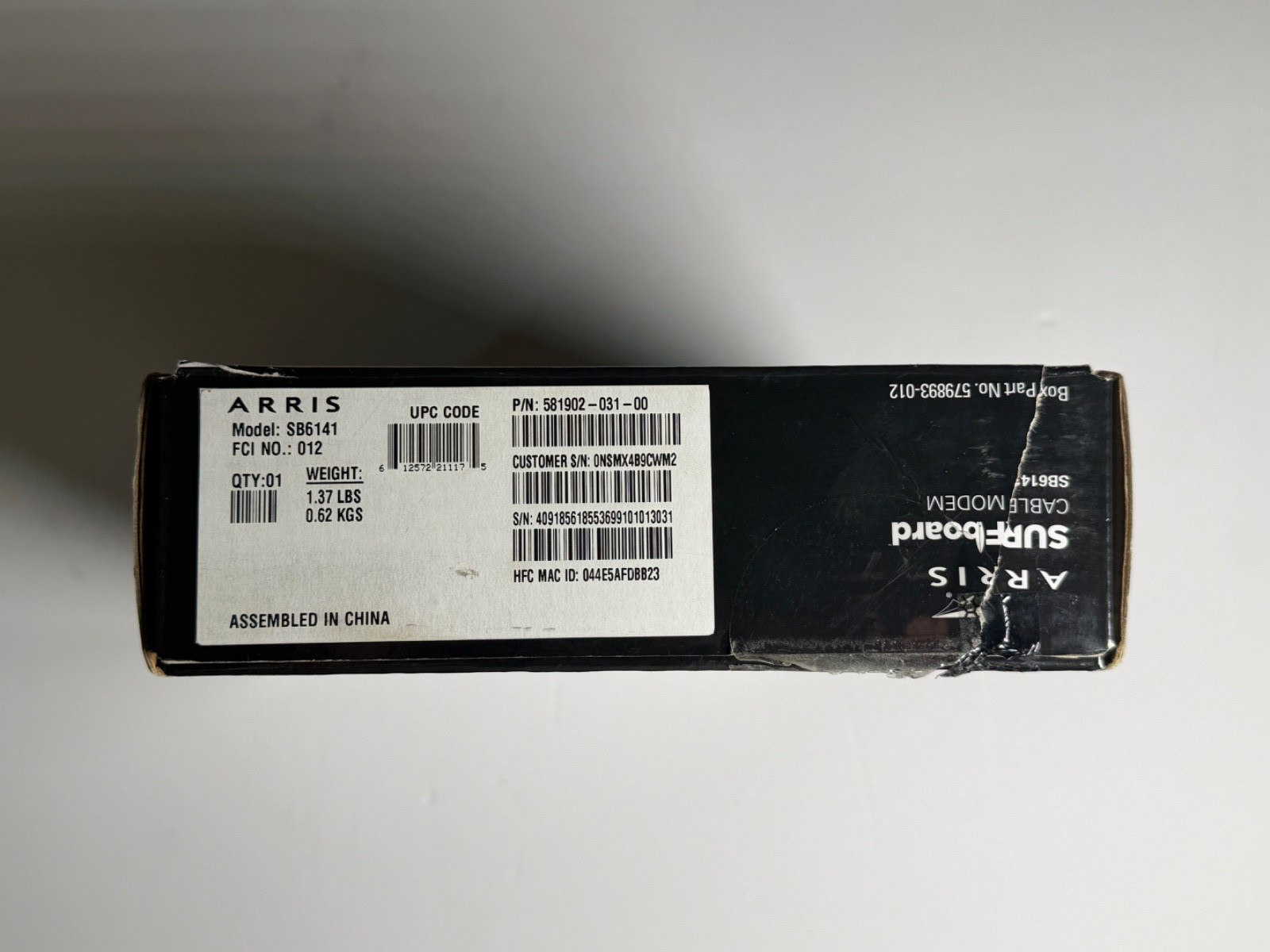 Black Arris Surfboard Cable Modem Model SB6141 In original packaging