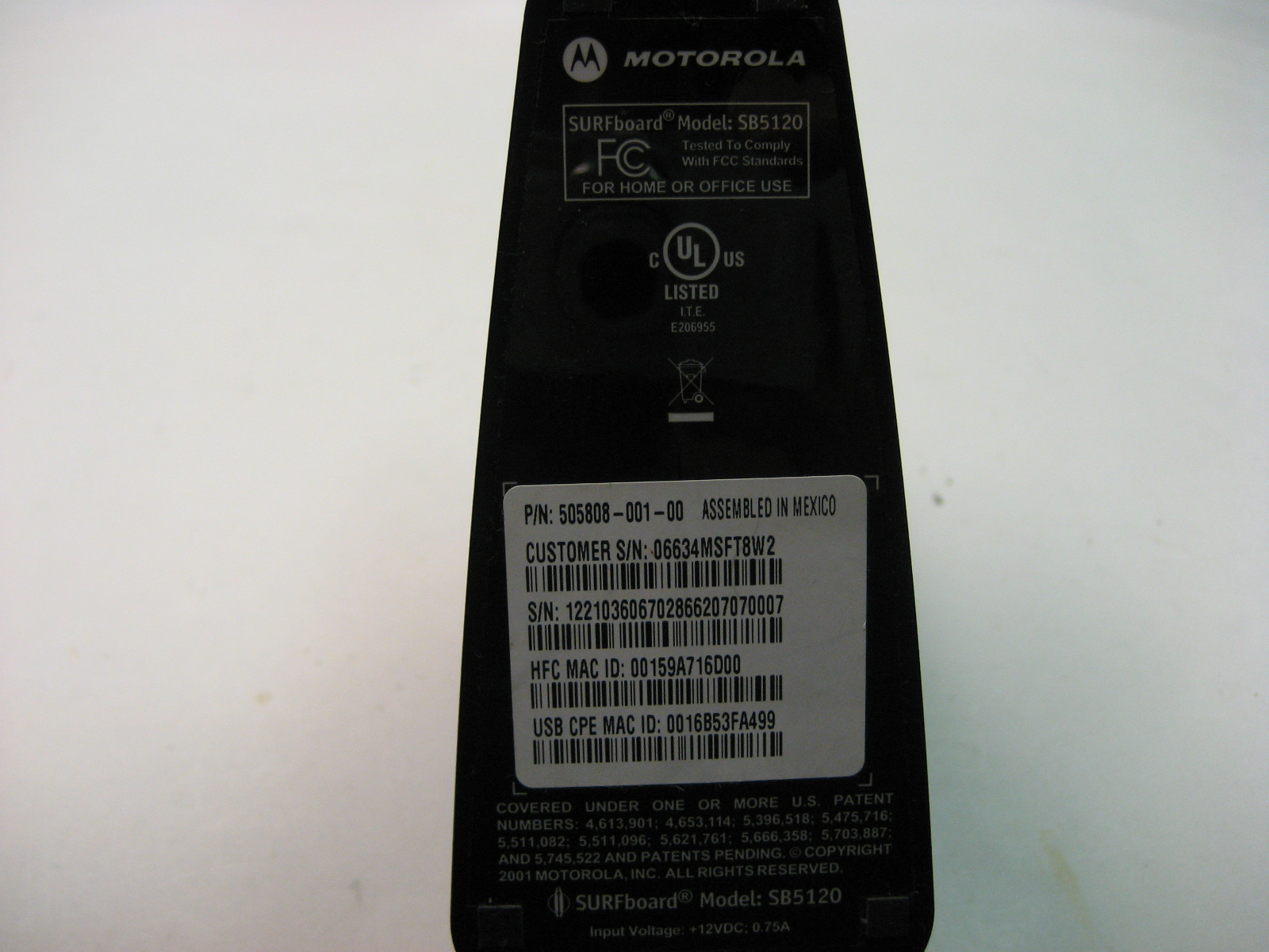 Motorola SURFboard SB5120 (SB5120) 38 Mbps Cable Modem