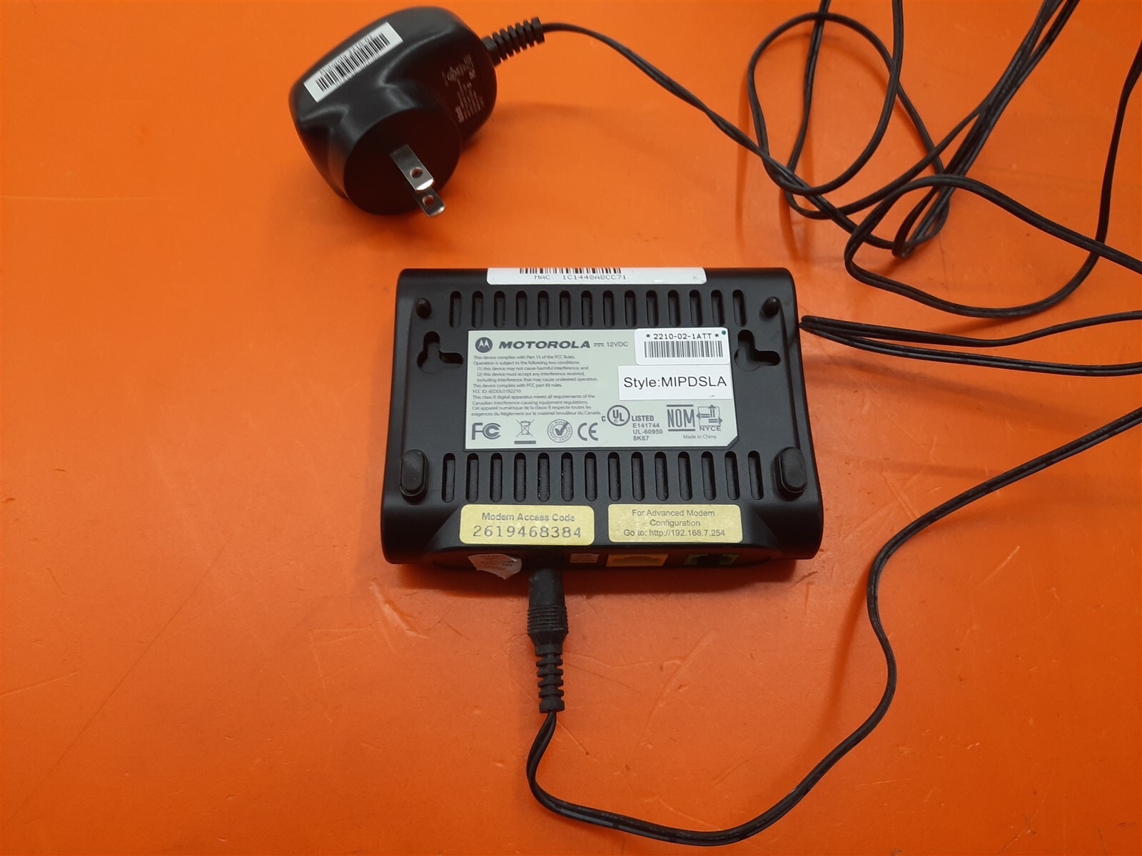 ⭐️⭐️⭐️⭐️⭐️ Motorola Modem 12VDC E141744 Router w Power Cord Black