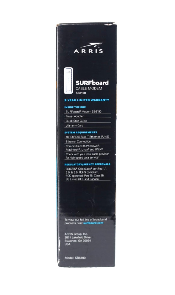 New Arris SB6190 SURFboard Modem (White) r828