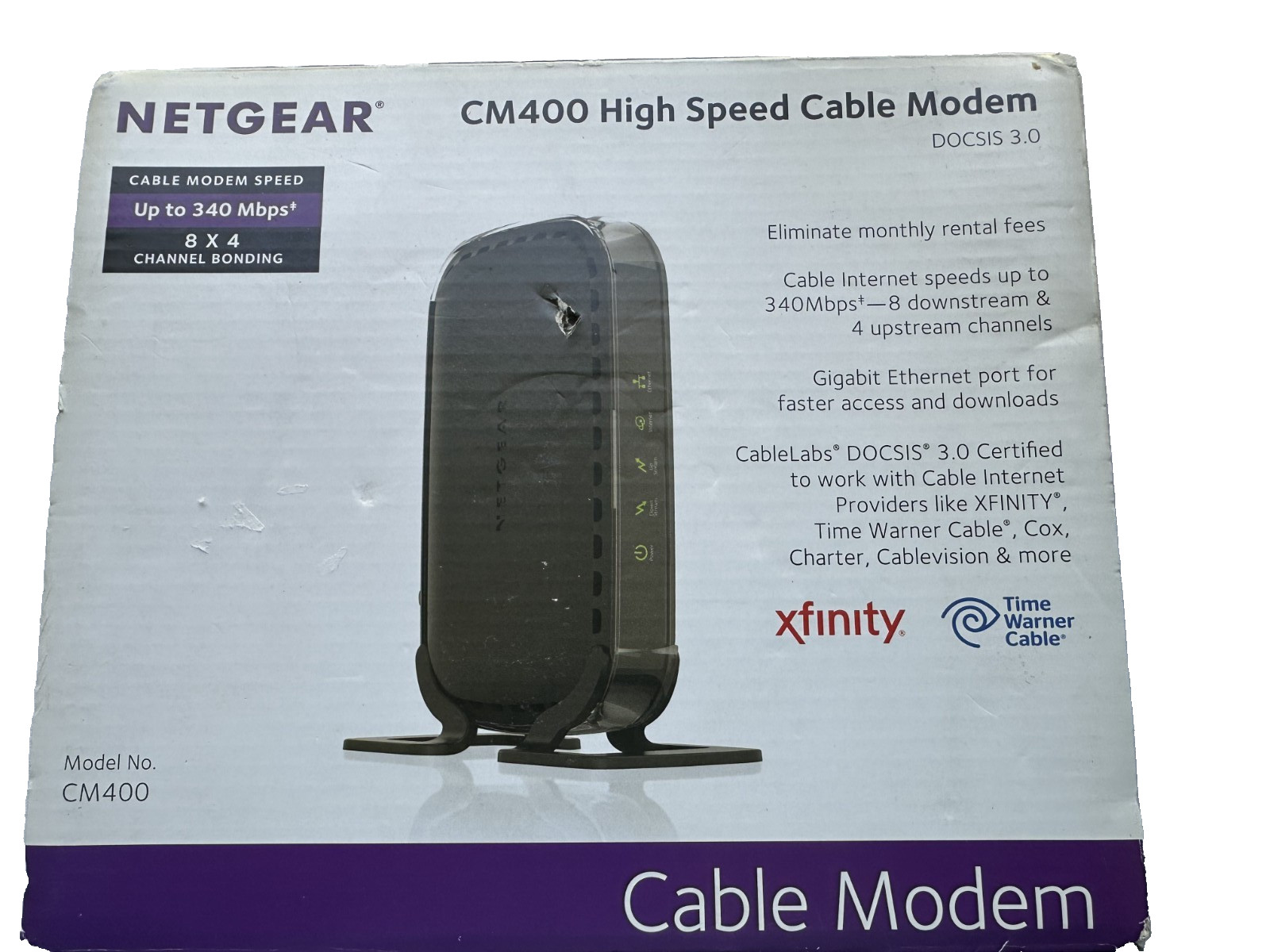 Netgear CM400 Docsis 3.0 Cable Modem New – Open Box