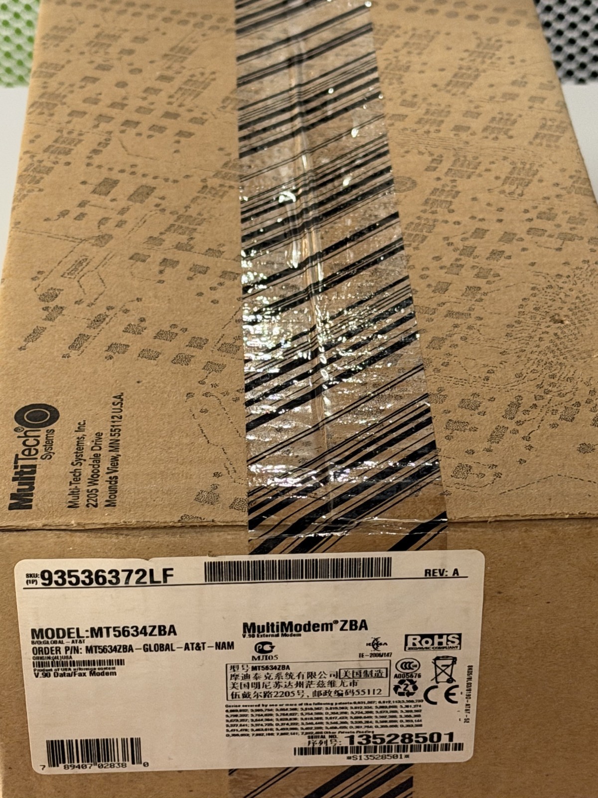 MultiTech MultiModem MT5634ZBA 56k Global AT&T NAM V.90 External Data Fax Modem