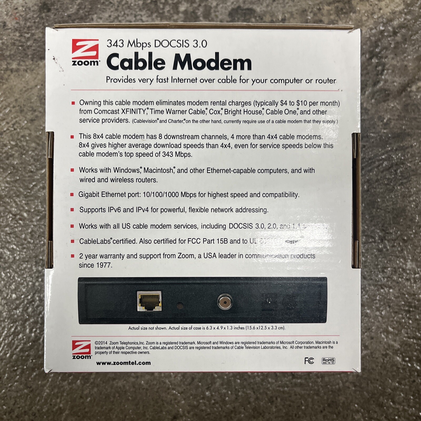 Open But Never Used Zoom DOCSIS 3.0 Cable Modem Model 5341