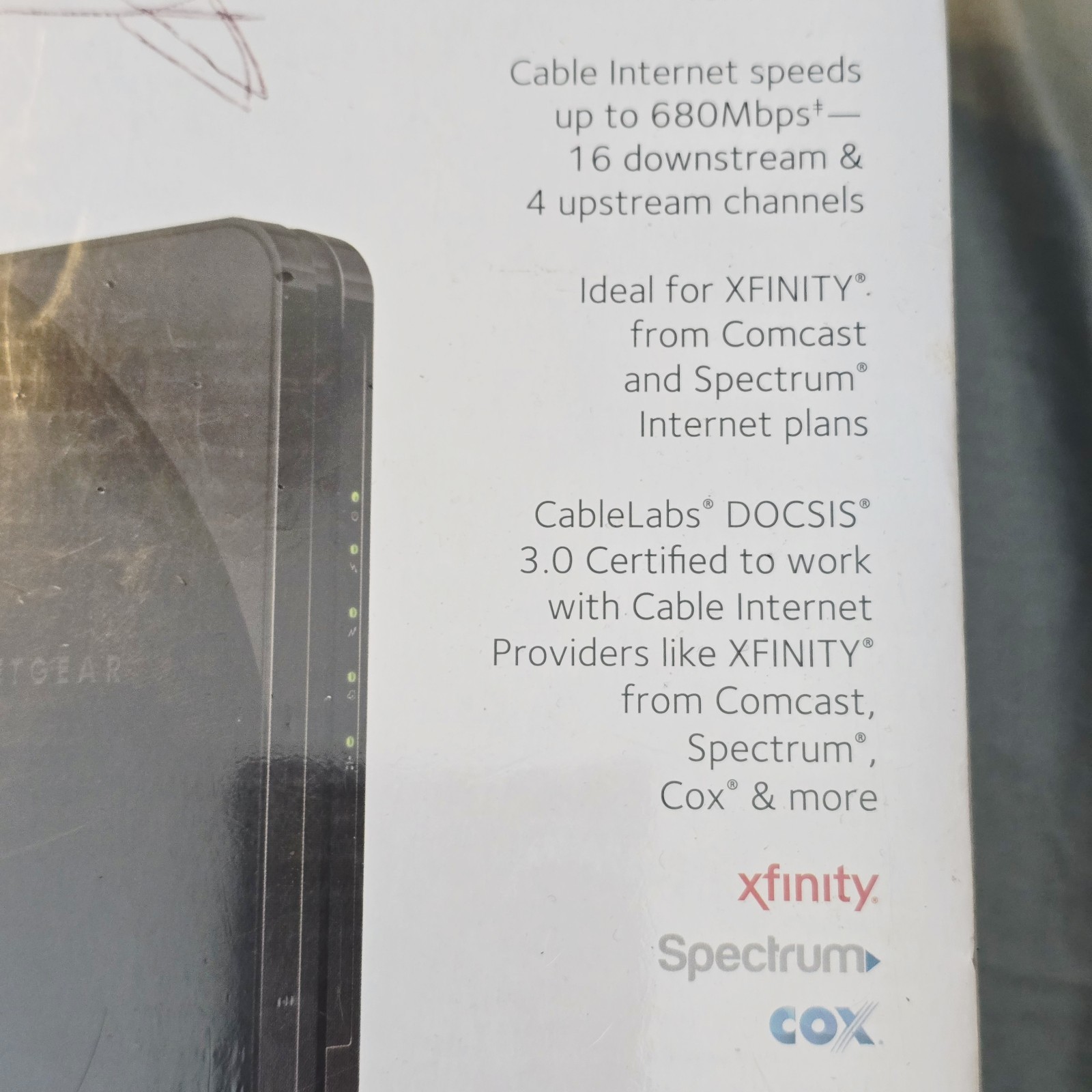 New NETGEAR CM500 Cable Modem for Internet & Voice Xfinity 680mbps