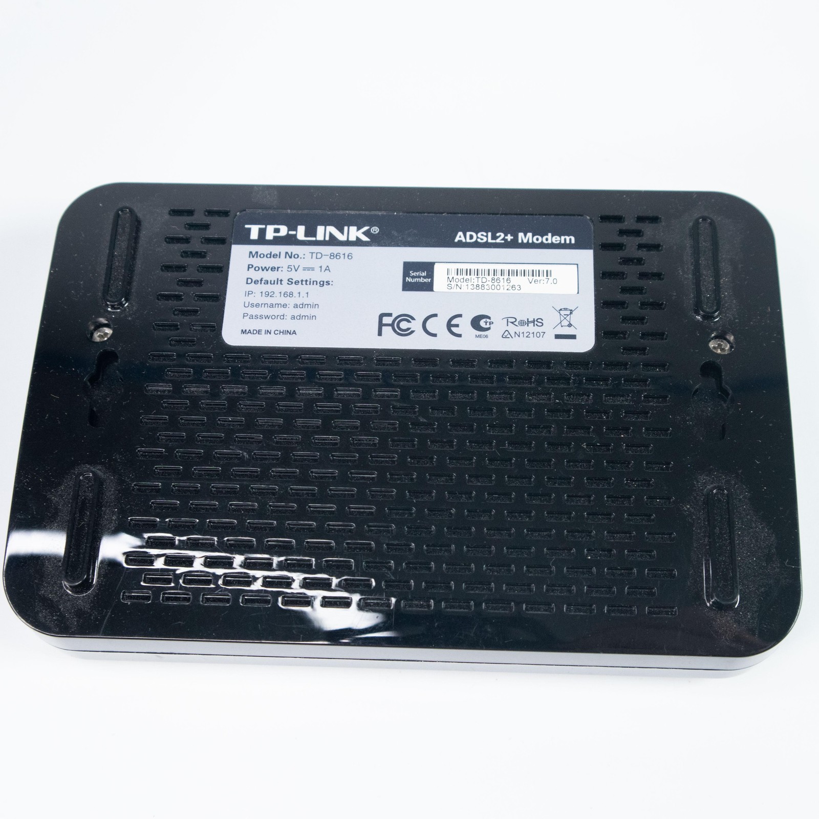 TP-Link TD-8616 External ADSL2+ Modem 10/100 Ethernet 1-Port Wired DSL Black