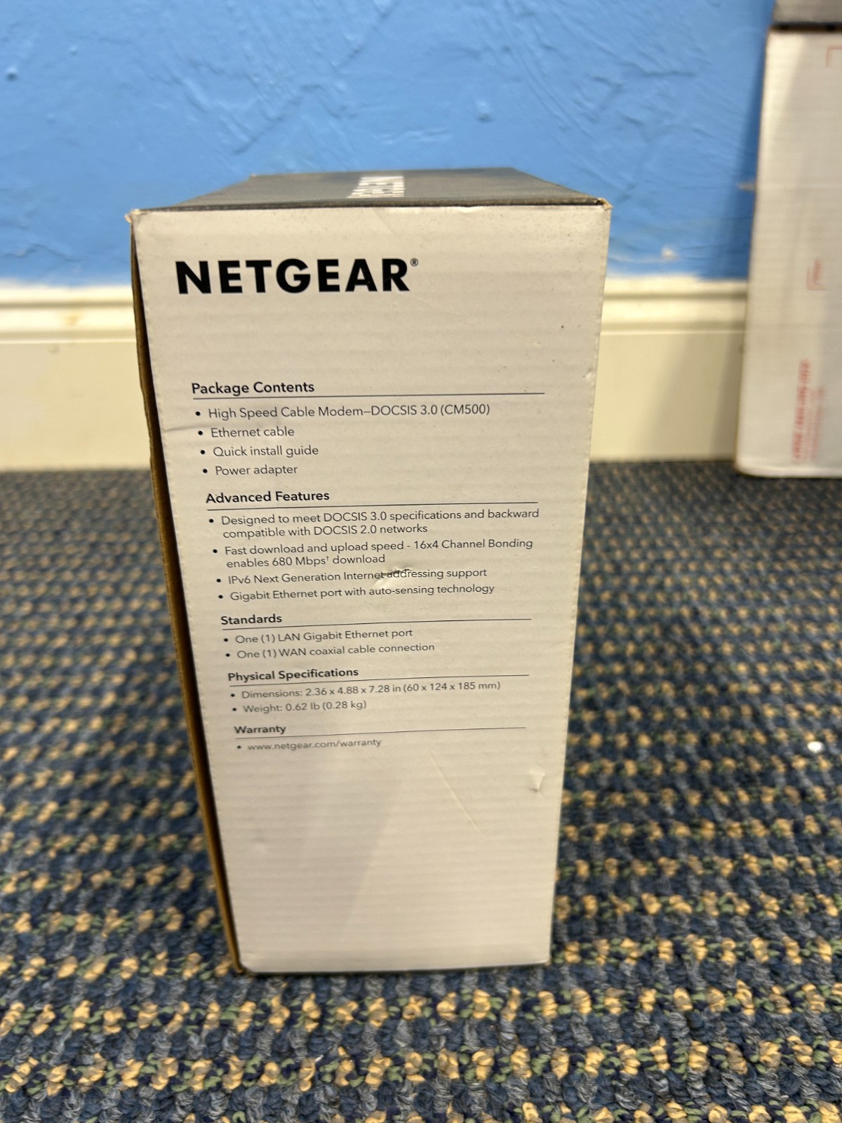 NETGEAR CM500 (CM500100NAS) 680 Mbps – Black – Open Box