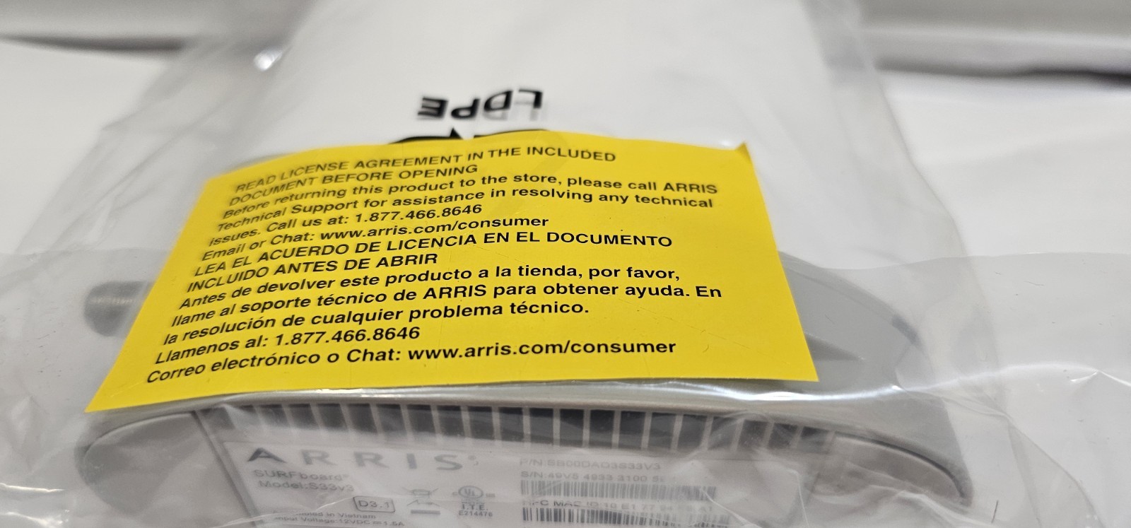 ARRIS – SURFboard S33 32 x 8 DOCSIS 3.1 Multi-Gig Cable Modem with 2.5 Gbps New