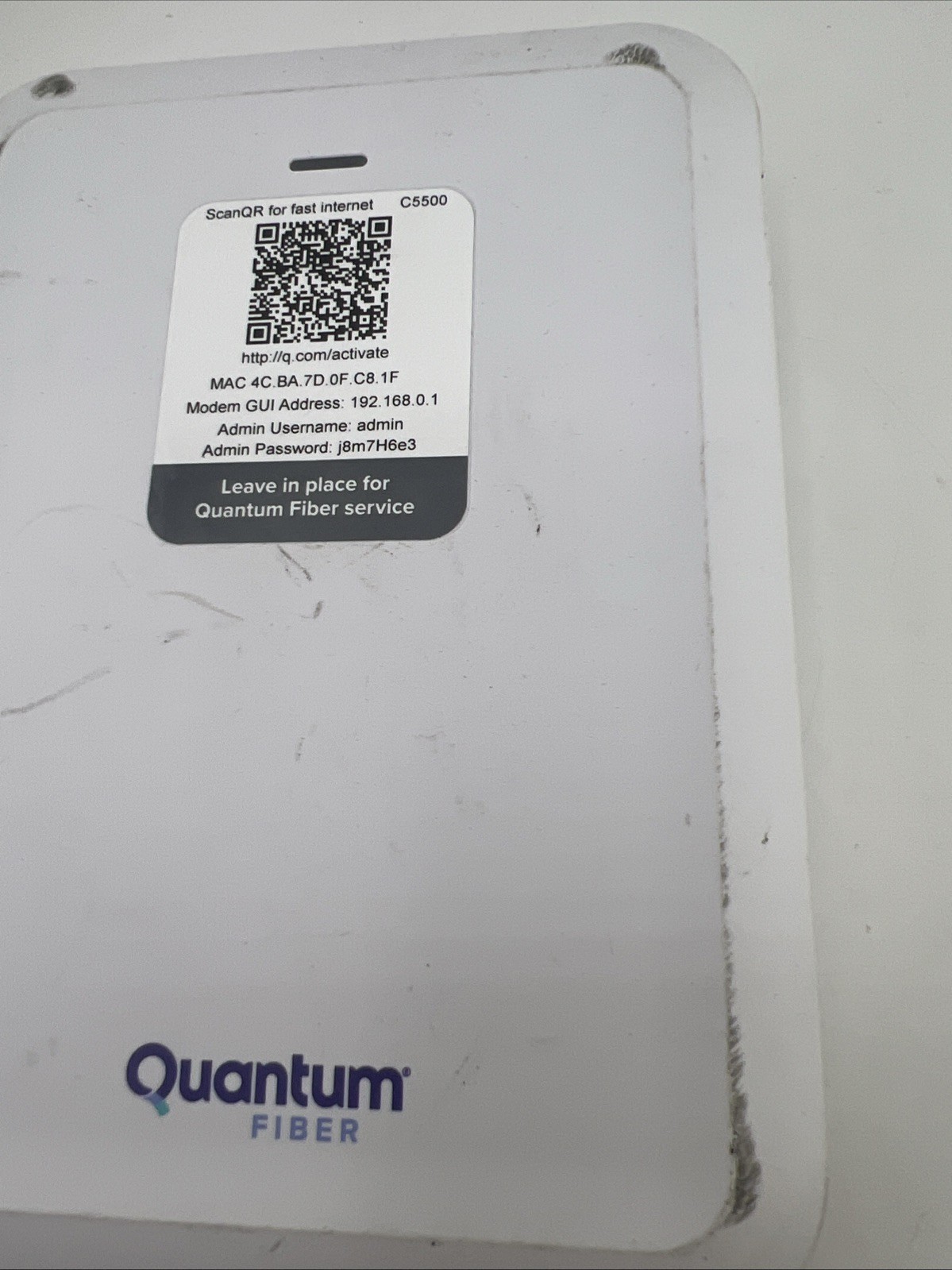 Quantum Fiber C5500XK High Performance Modem No Power Cord READ!!!!