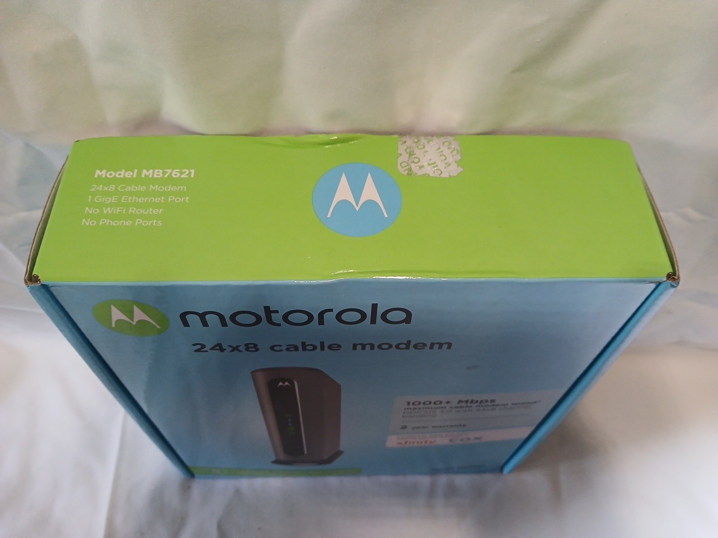 Motorola 24×8 Cable Modem DOCSIS 3.0 Model No. MB7621 Gently Used 1000+ Mbps