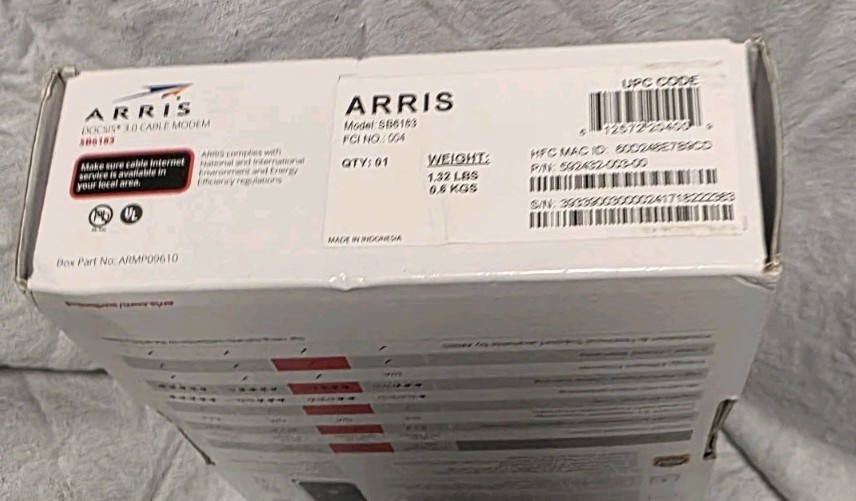 ARRIS SURFboard SB6183 DOCSIS 3.0 Cable Modem -Xfinity Spectrum White New Sealed
