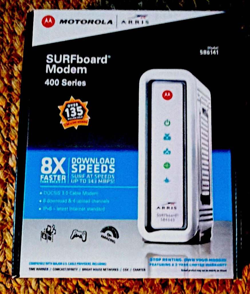 ARRIS SURFboard SB6141 DOCSIS 3.0 Cable Modem 343 Mbps White Ethernet