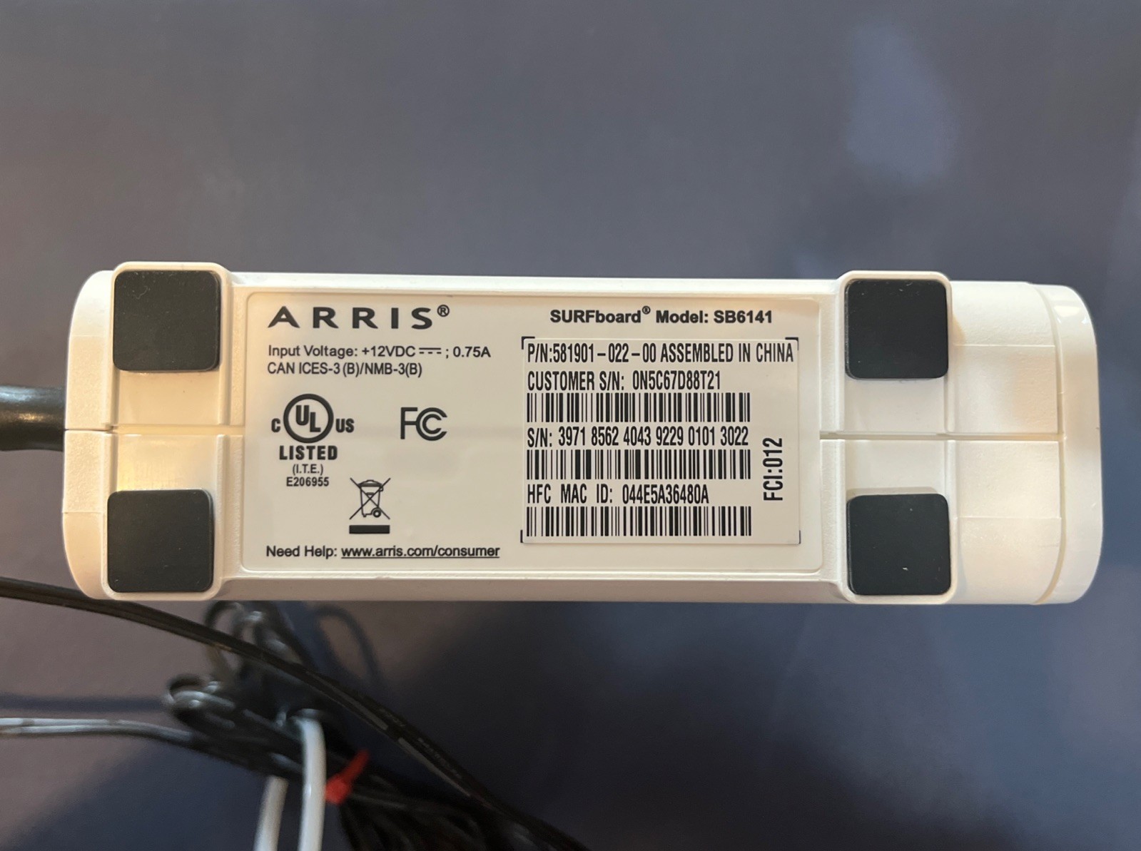 ARRIS SURFboard SB6141 Cable Modem, USED