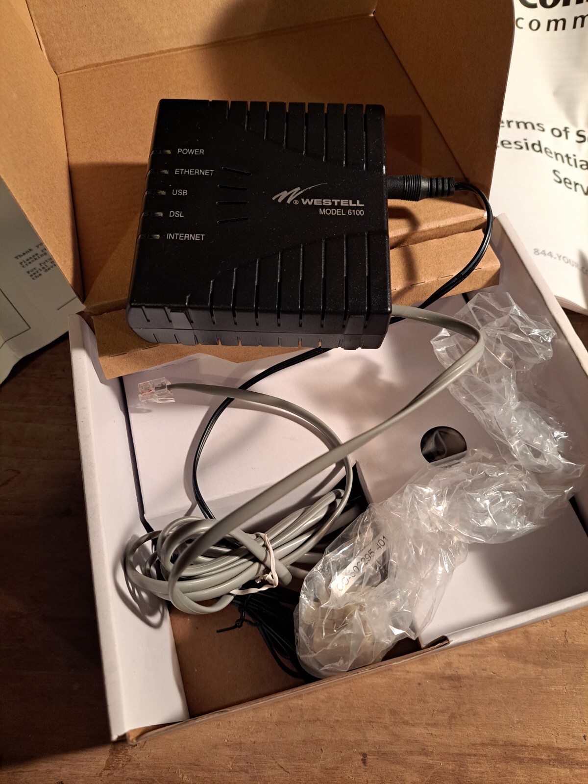 WESTELL 6100F MODEL F90-610025-06 ADSL2 + MODEM With Power Supply