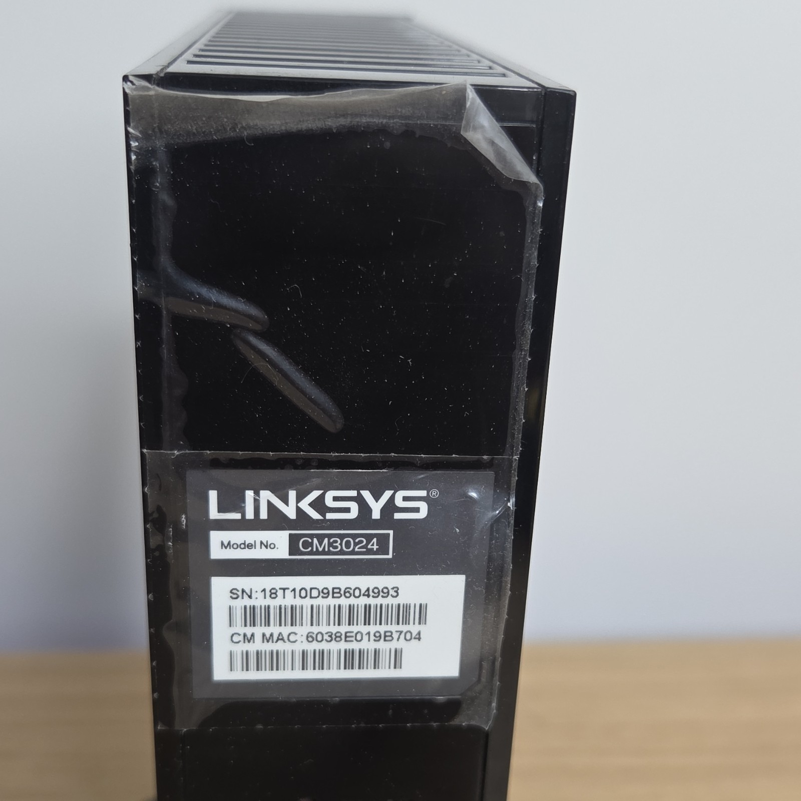 Linksys CM3024 Cable Modem Black with Power Adapter Ethernet Cable RJ-45 Port