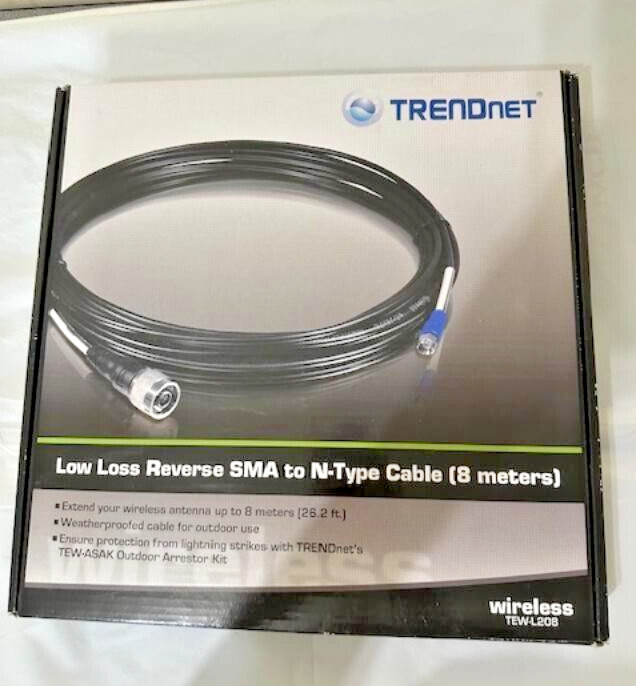 Trendnet TEW-L208, Low Loss Reverse-SMA-Female to N-Type Male 26.2 ft (8 meters)