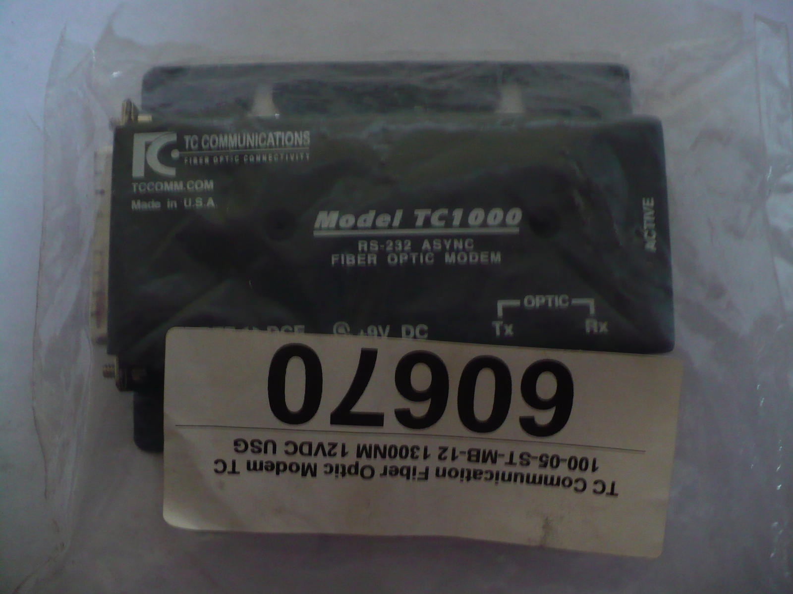 TC Communication 100-05-ST-MB-12 Fiber Optic Modem, Used