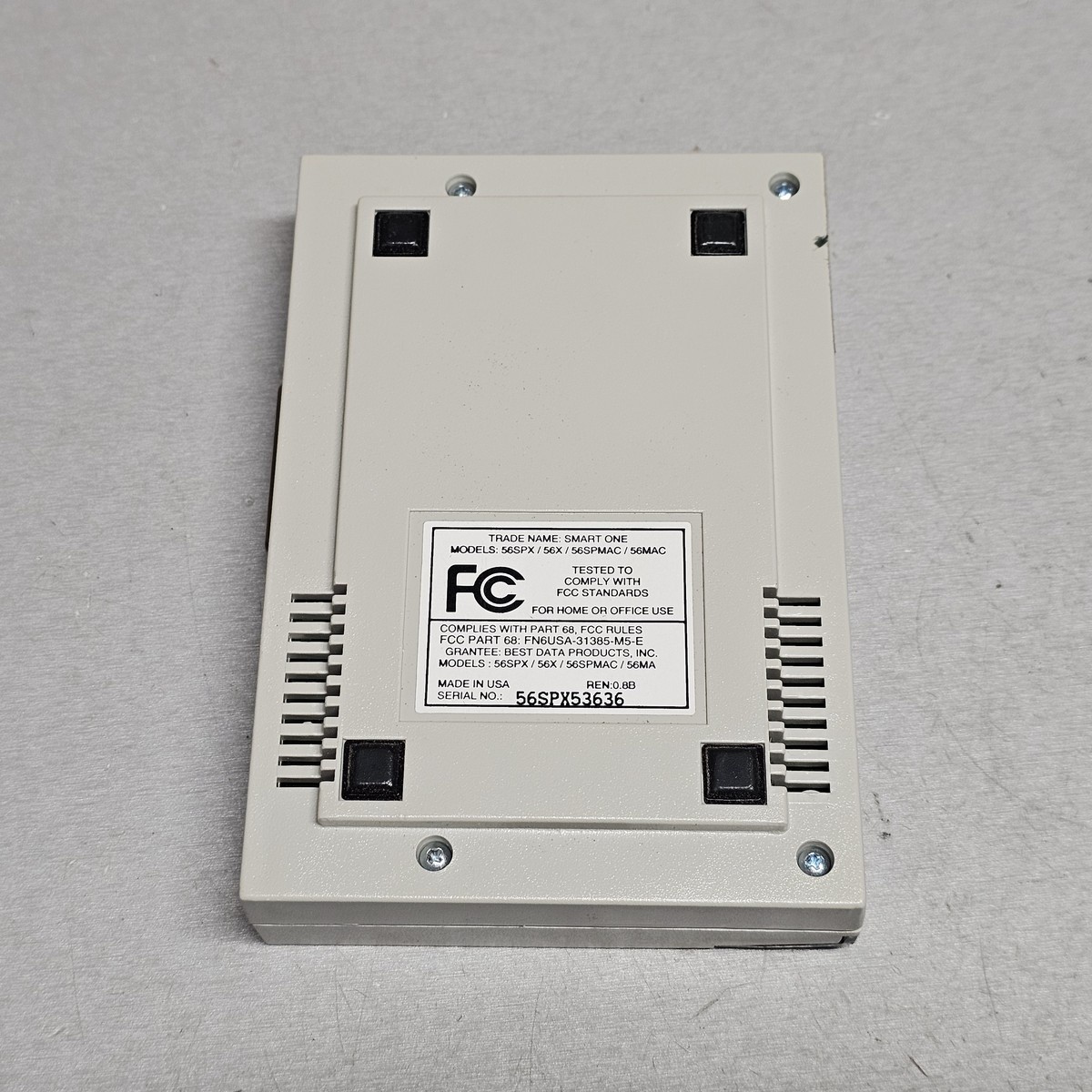 Best Data 2834 FLX 28.8 External Modem Complete with AC Adapter & Cables