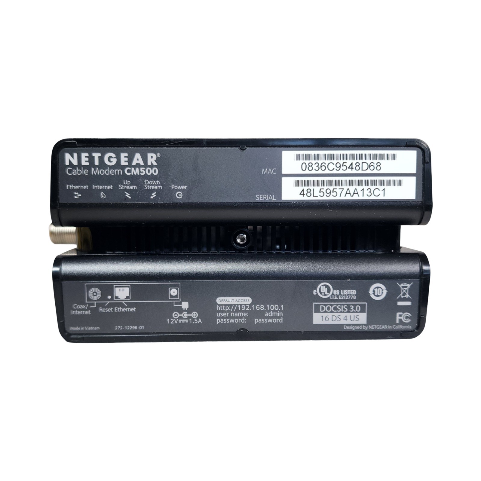 NETGEAR CM500 DOCSIS 3.0 Cable Modem 16×4 680Mbps