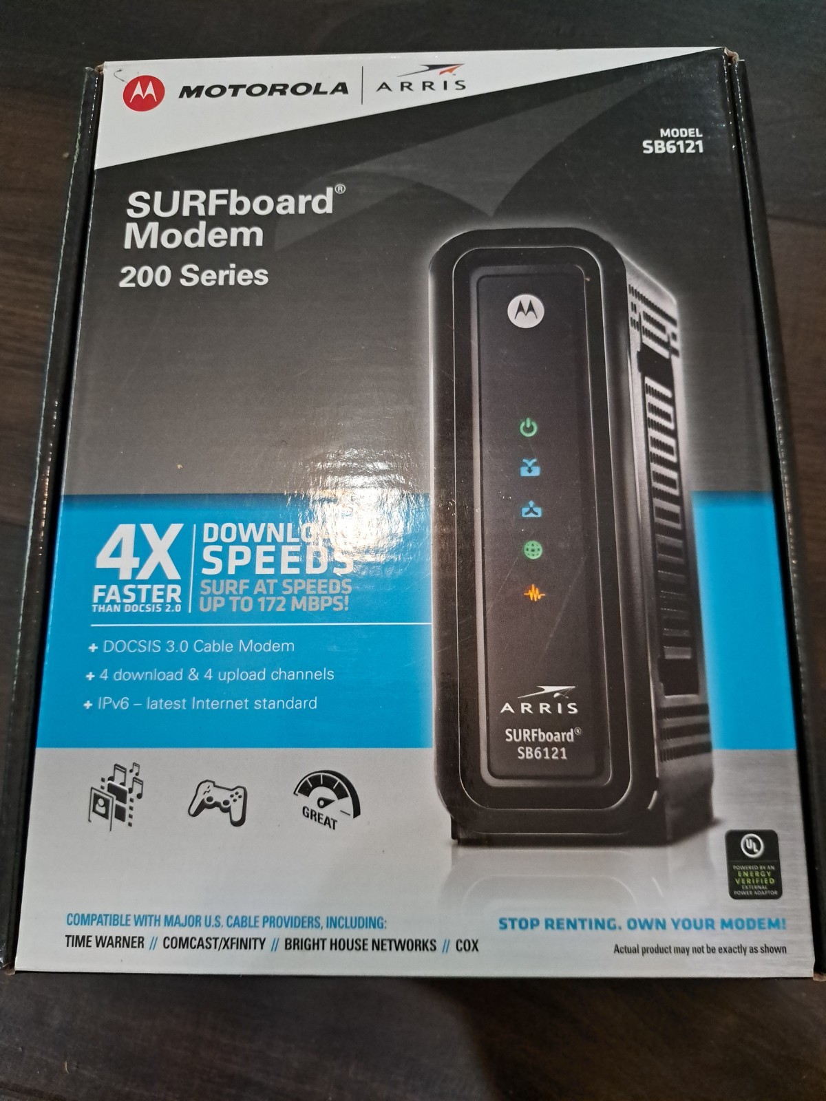 Motorola SURFboard Modem SB6121 (575319-019-00) 172 Mbps 4X Faster Arris