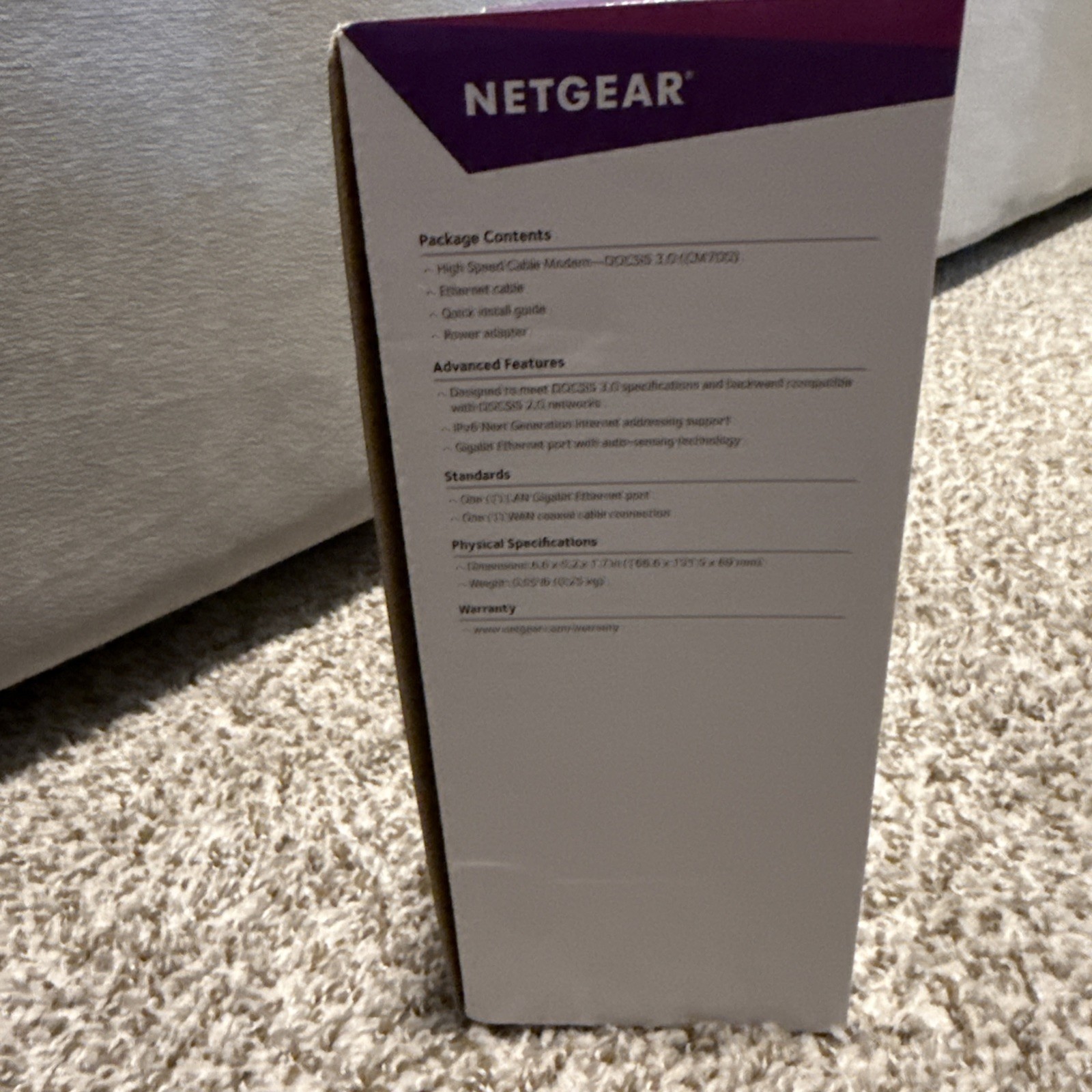 NETGEAR CM700-100NAS High SpeedCable Modem (open Box, Tested)