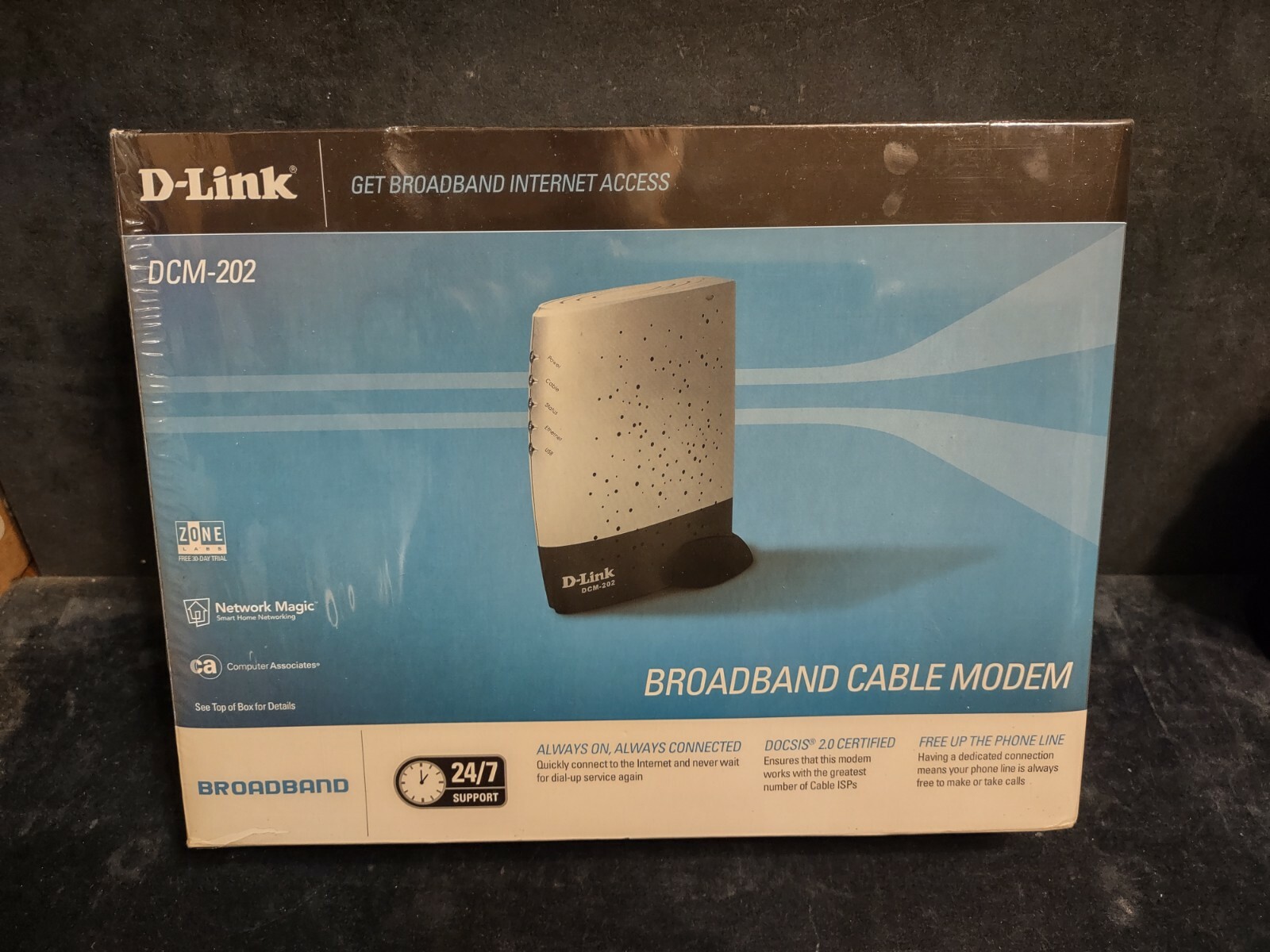 D-Link DCM-202 DOCSIS 2.0 USB Broadband Ethernet Cable Modem New in Box nos