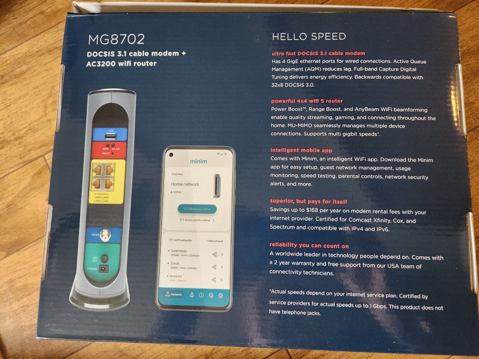 Motorola MG8702 DOCSIS 3.1 Cable Modem with Gigabit Router