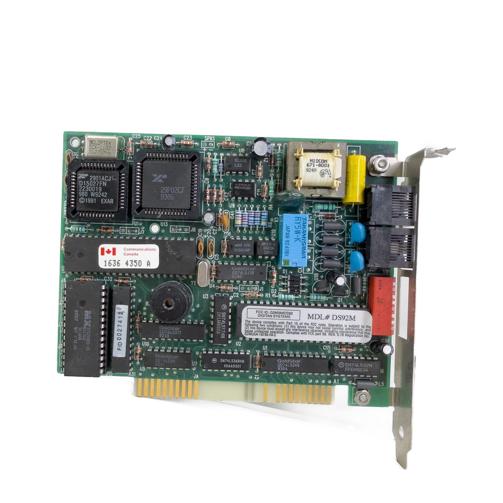 DELL 27863 ISA INTERNAL MODEM DIGITAN SYSTEMS DS92M
