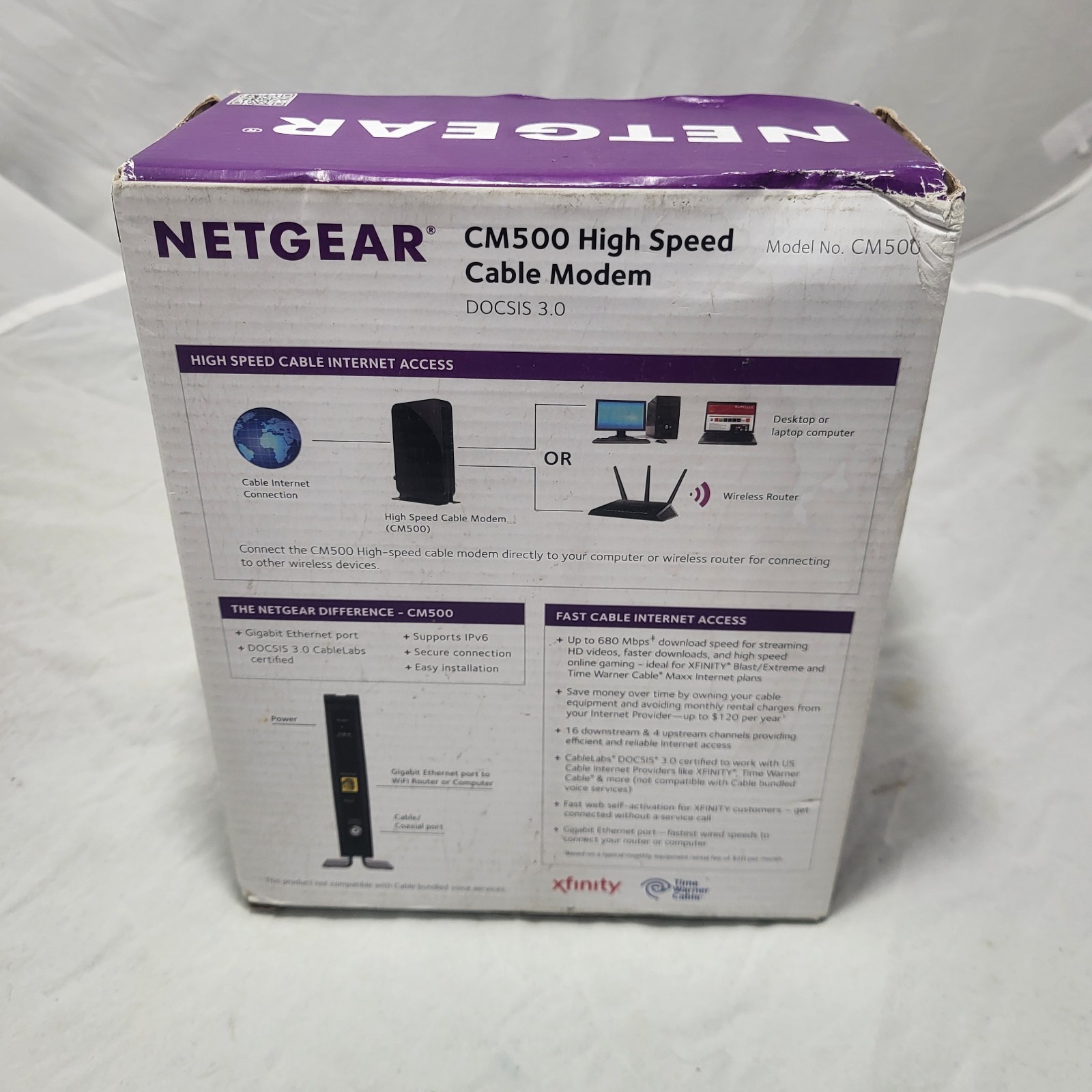 NETGEAR Cm500-1aznas 16×4 DOCSIS 3.0 Cable Modem Max Download Speeds of 686mbps