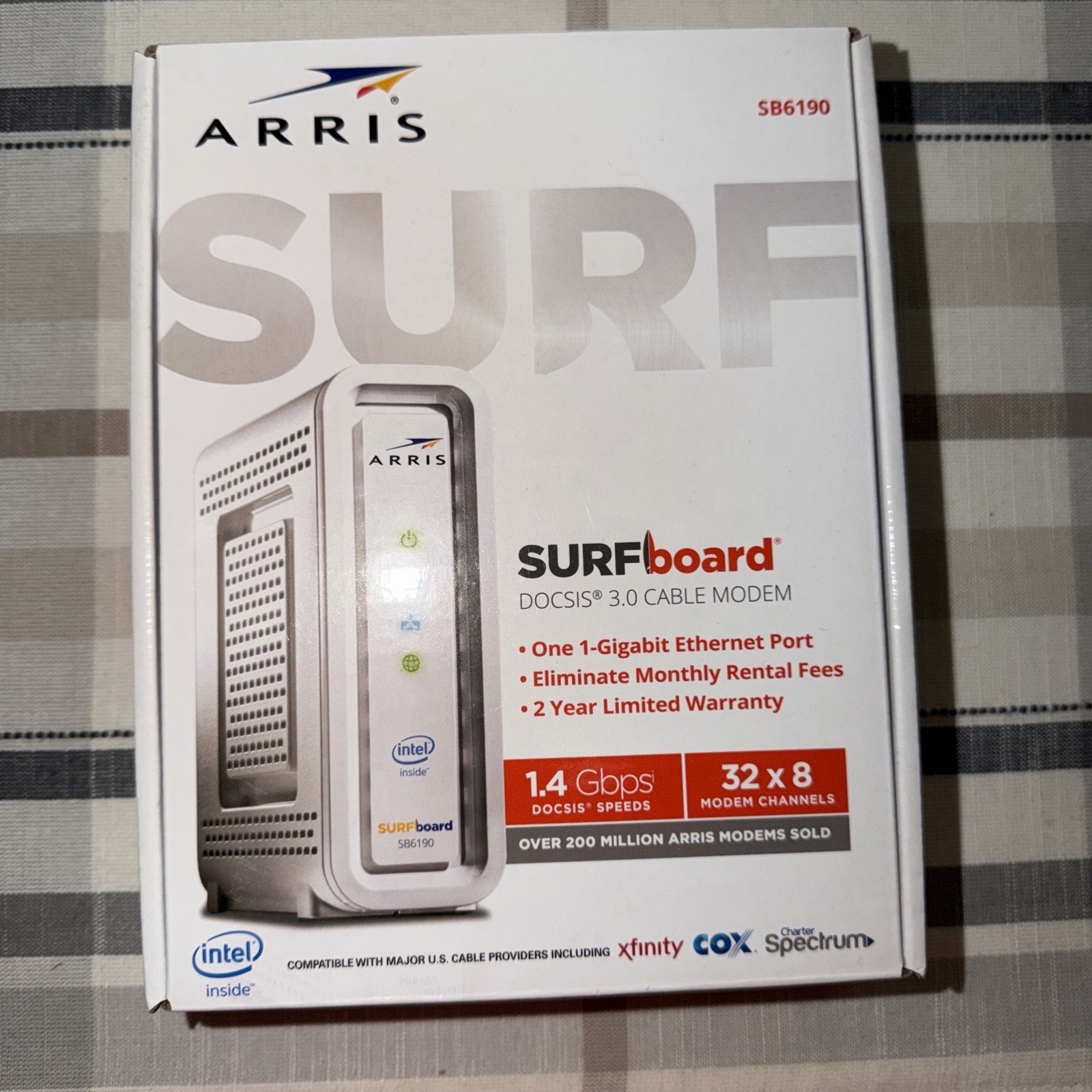 ARRIS SURFboard SB6190 DOCSIS 3.0 32 x 8 Gigabit Cable Modem