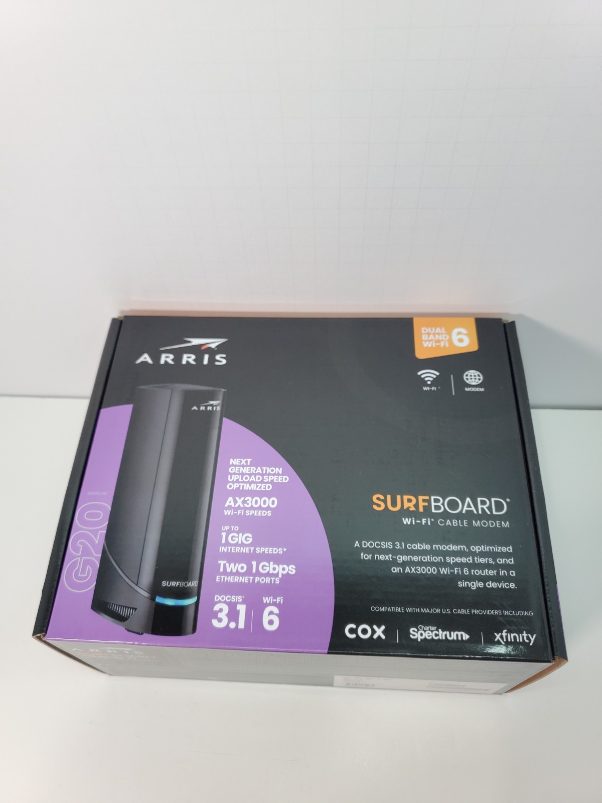 New & Sealed ARRIS G20 DOCSIS 3.1 Cable Modem & AX3000 WiFi 6 Router Free Ship!