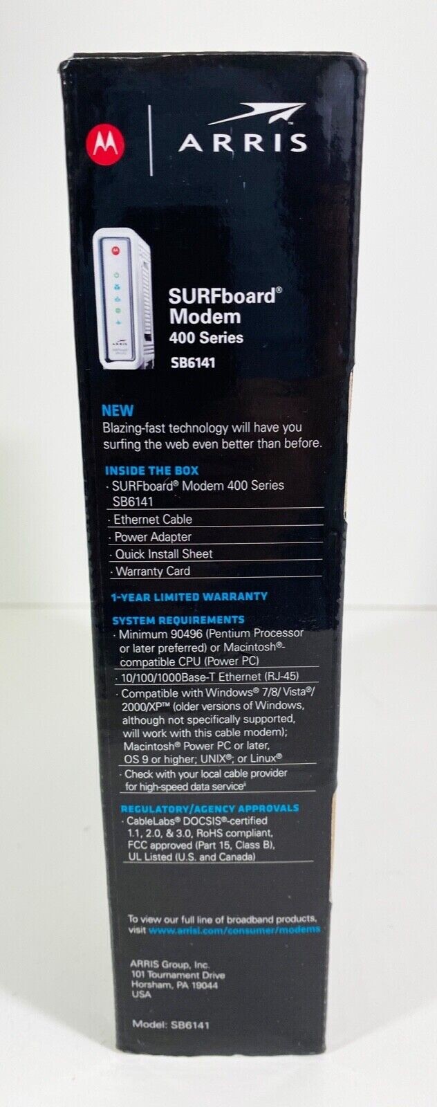 Motorola ARRIS SURFboard SB6141 DOCSIS 3.0 Cable Modem White (SEE PHOTOS)