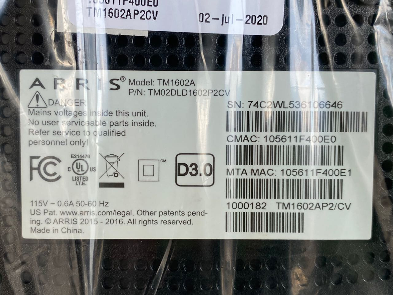 OPTIMUM Self Install Kit. SAGEMCOM Router & ARRIS Voice Cable Modem NEW