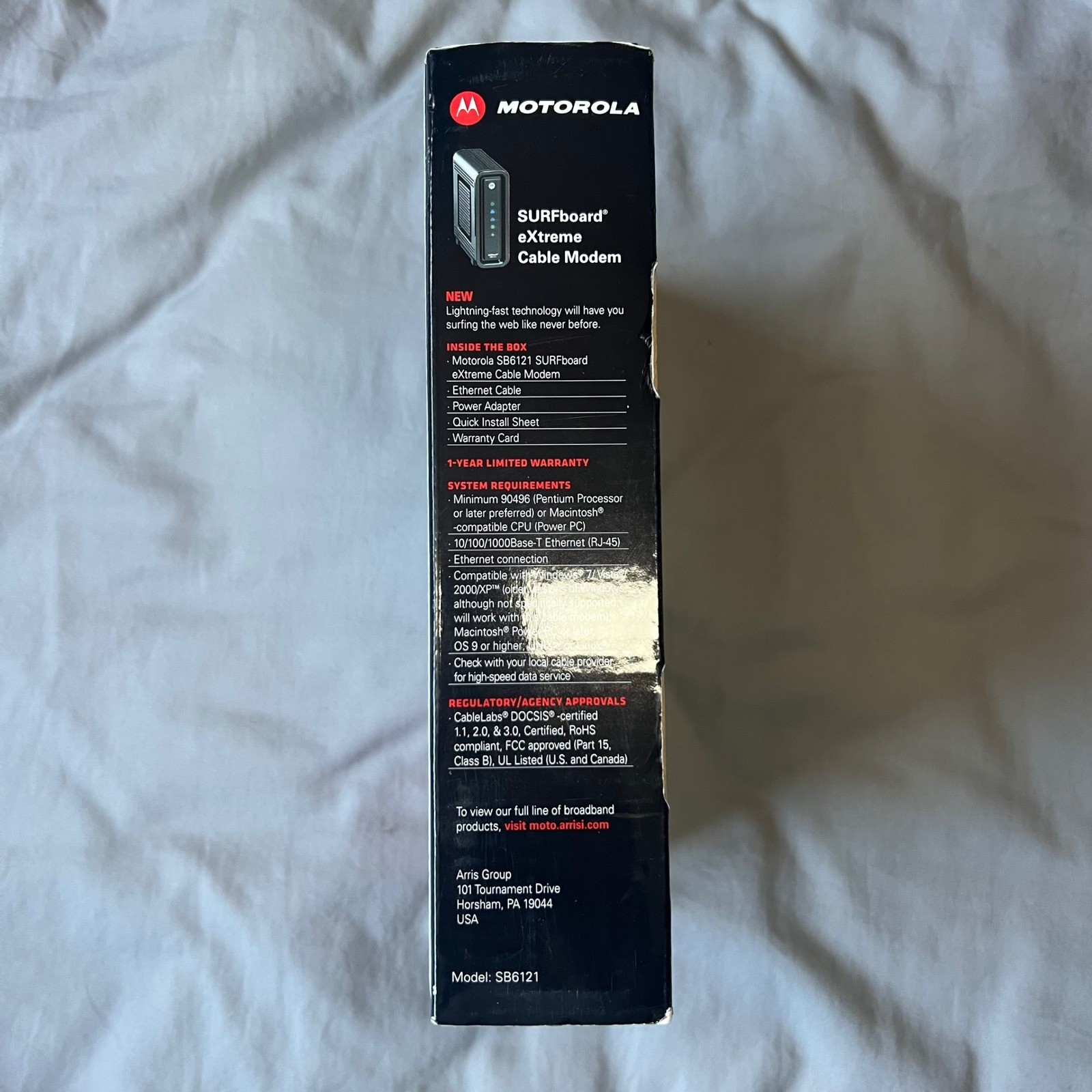 Motorola SURFboard Extreme Cable Modem DOCSIS 30 SB6121 Black Open Box