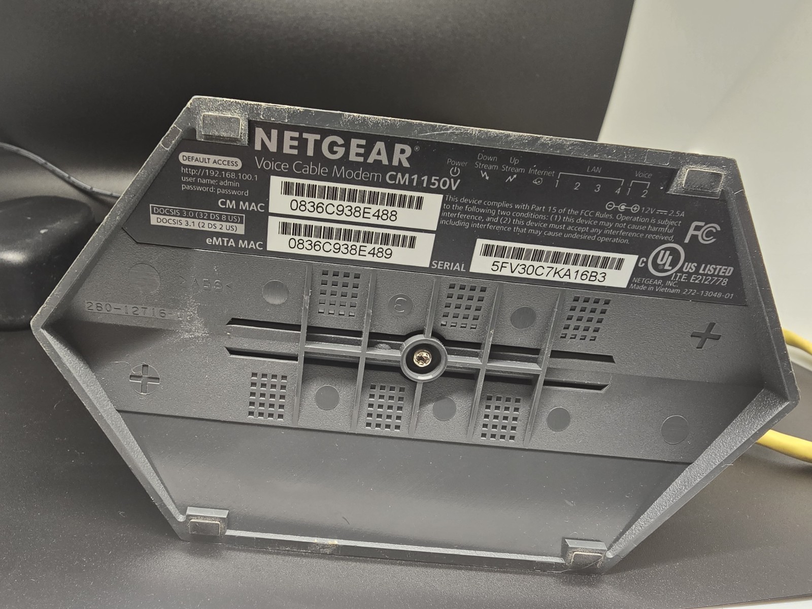 NETGEAR CM1150V Nighthawk Multi-Gig Speed Cable Modem Working XFINITY