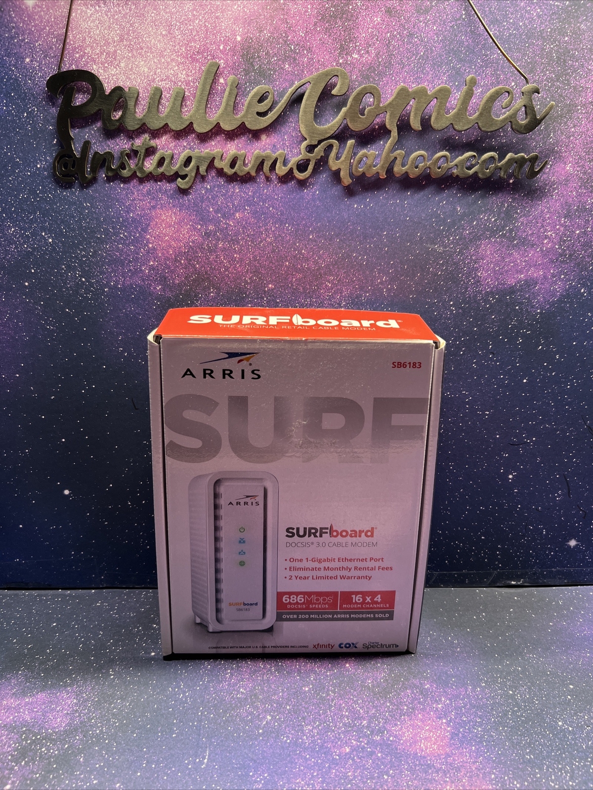 ARRIS SURFboard SB6183 DOCSIS 3.0 Cable Modem White 1-Gig Ethernet Port