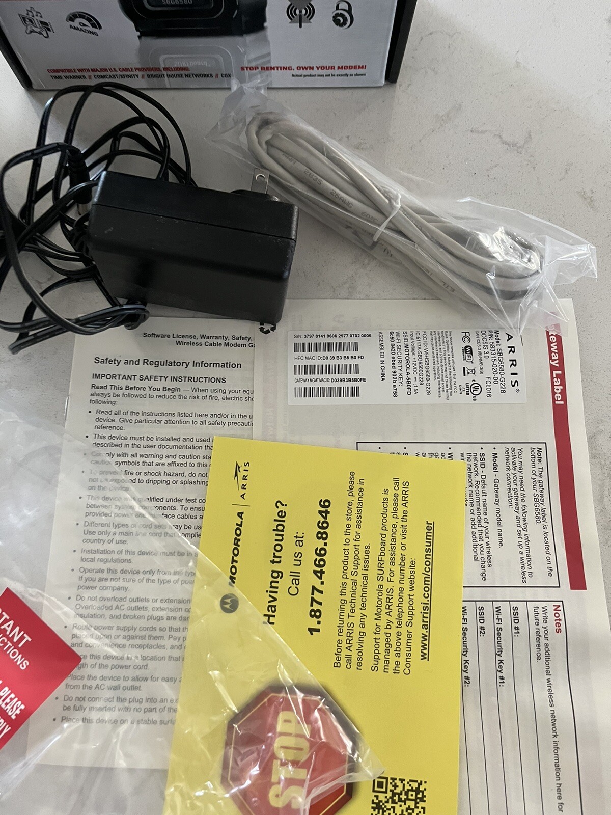 Motorola ARRIS SURFboard SBG6580 DOCSIS 3.0 Cable Modem Wi-Fi Router N300